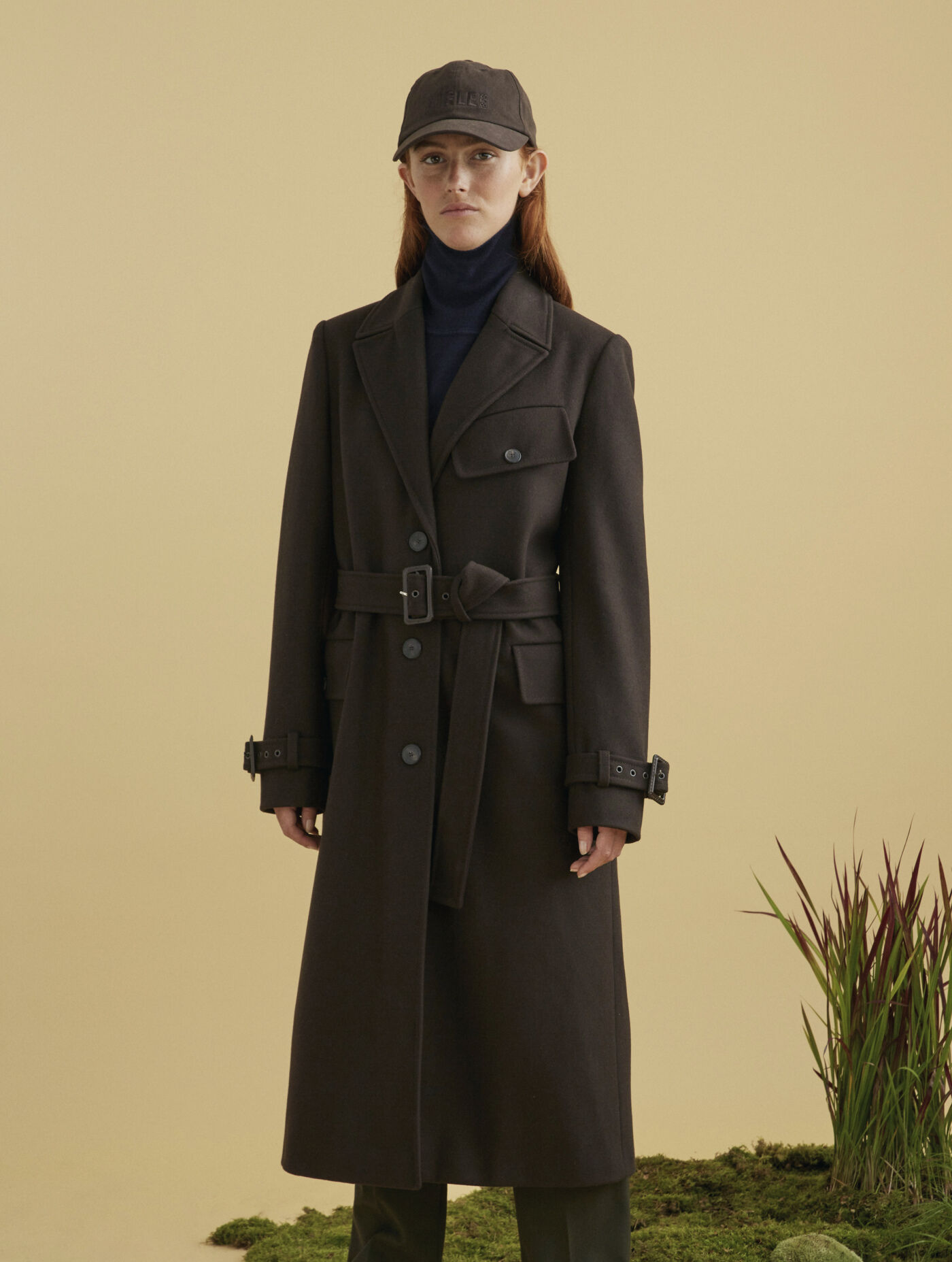 Long wool trench coat