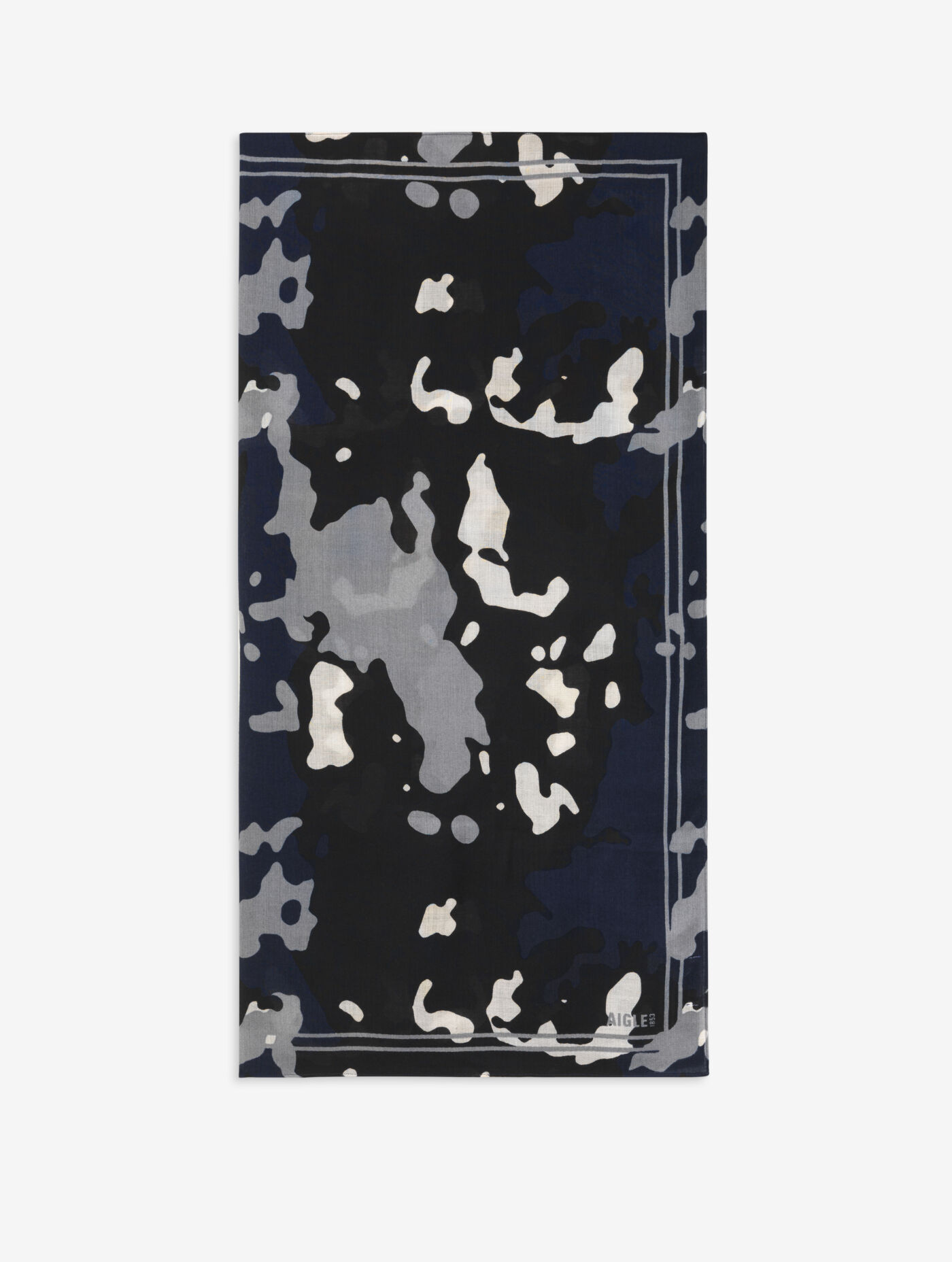 Printed scarf in wool and silk