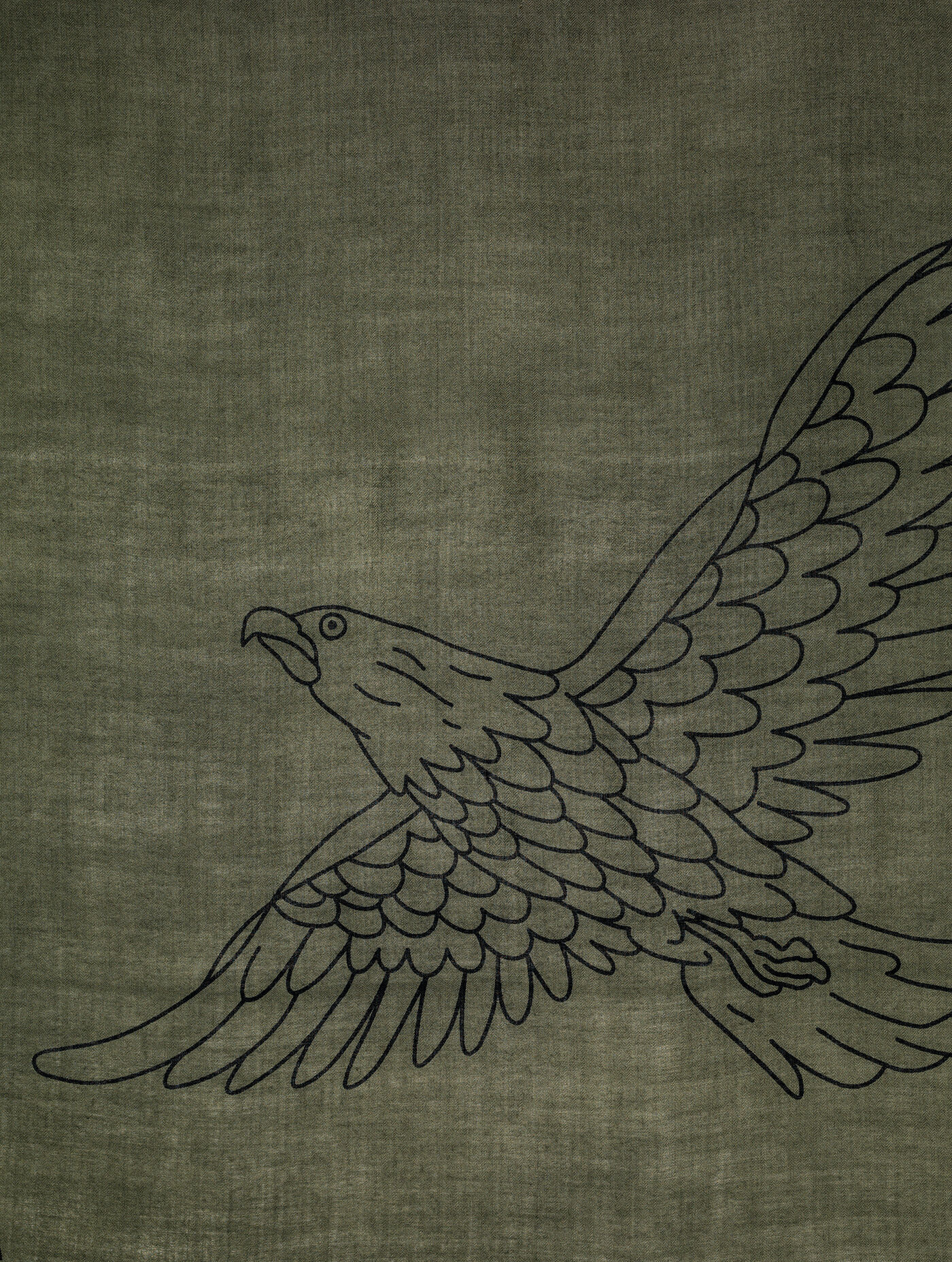 Printed scarf in wool and silk