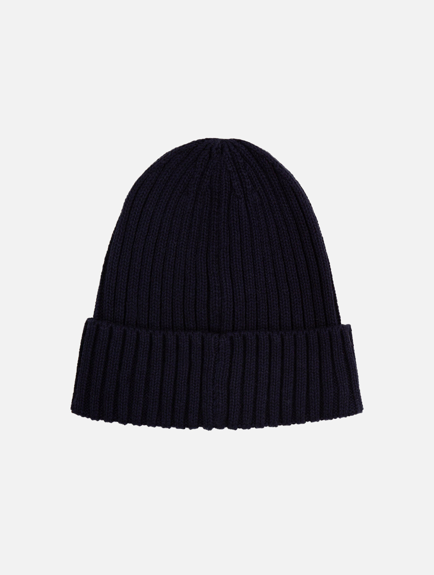 Knitted beanie with tricolor logo embroidery