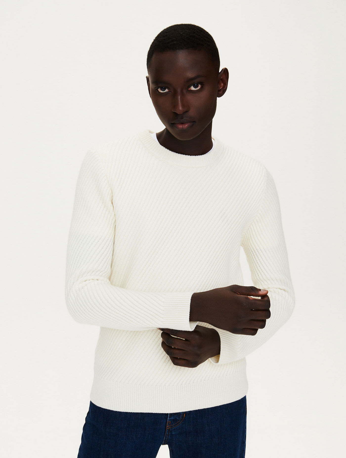 Heavy gauge crew neck jumper