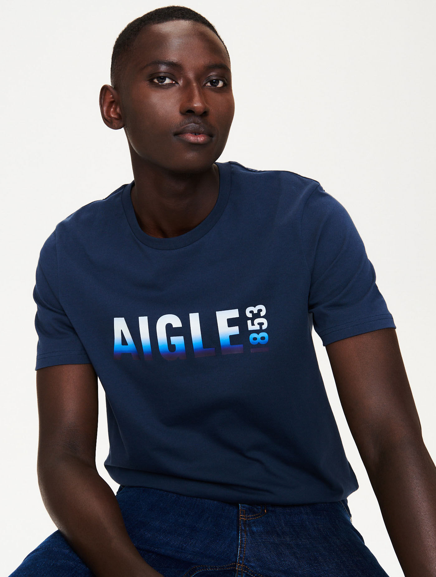 Print jersey crew neck T-shirt