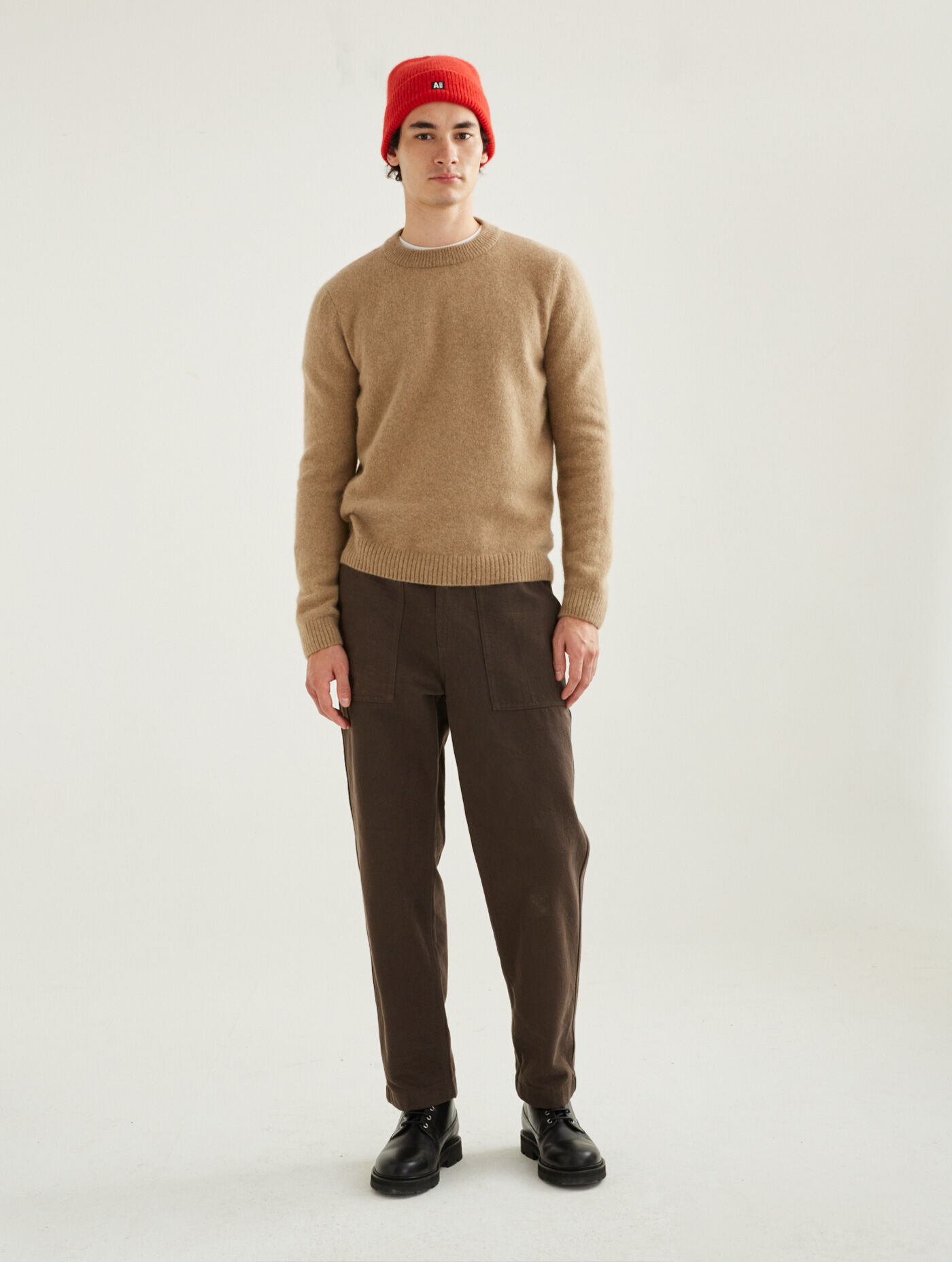 Made in France wool and angora round neck sweater