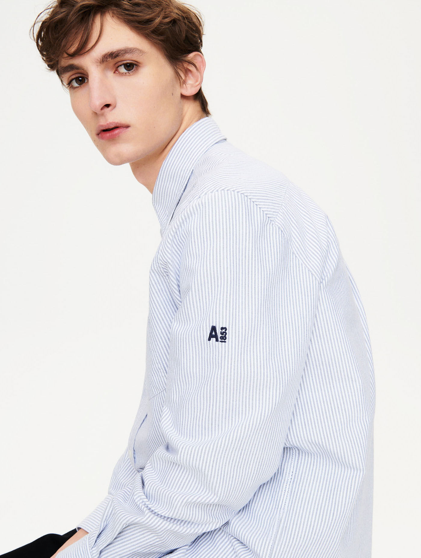 Oxford striped long sleeve shirt