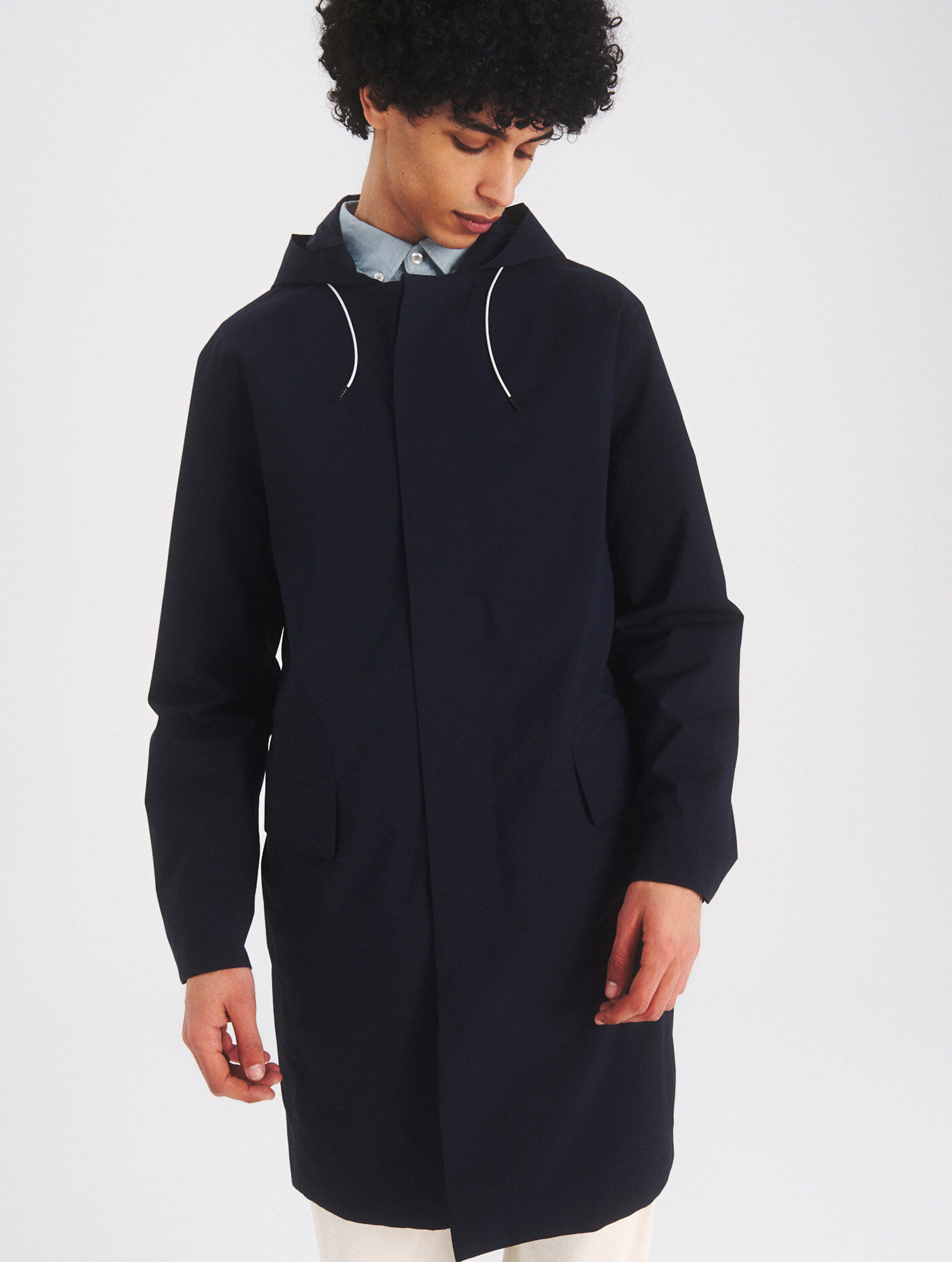 Long waterproof and windproof jacket