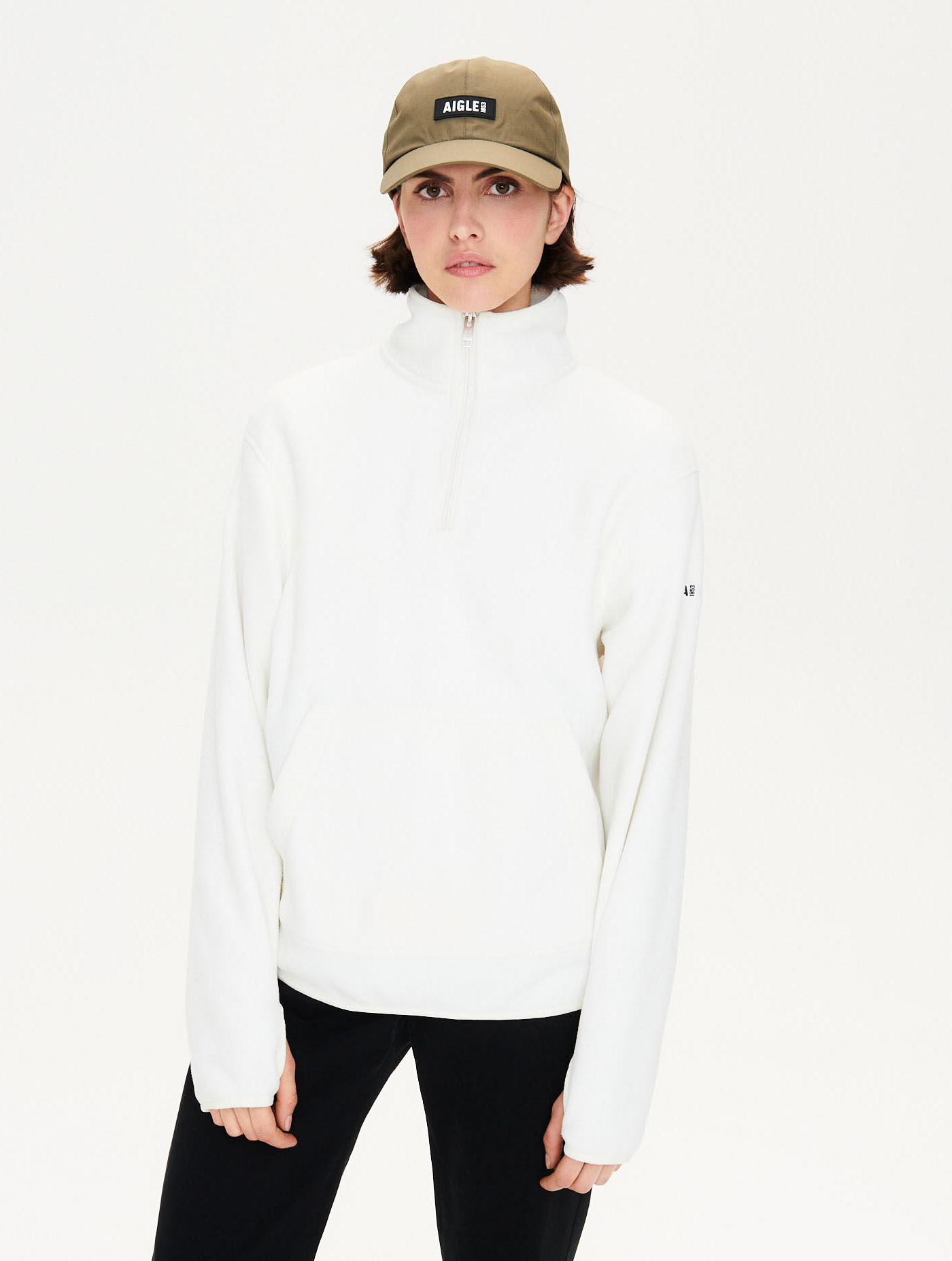 Half-zip stand-up collar fleece