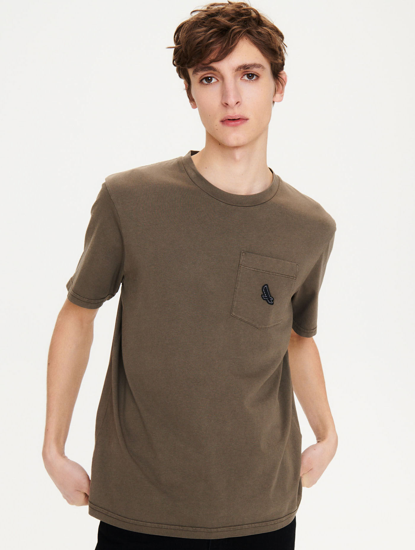 Jersey pocket crew neck T-shirt