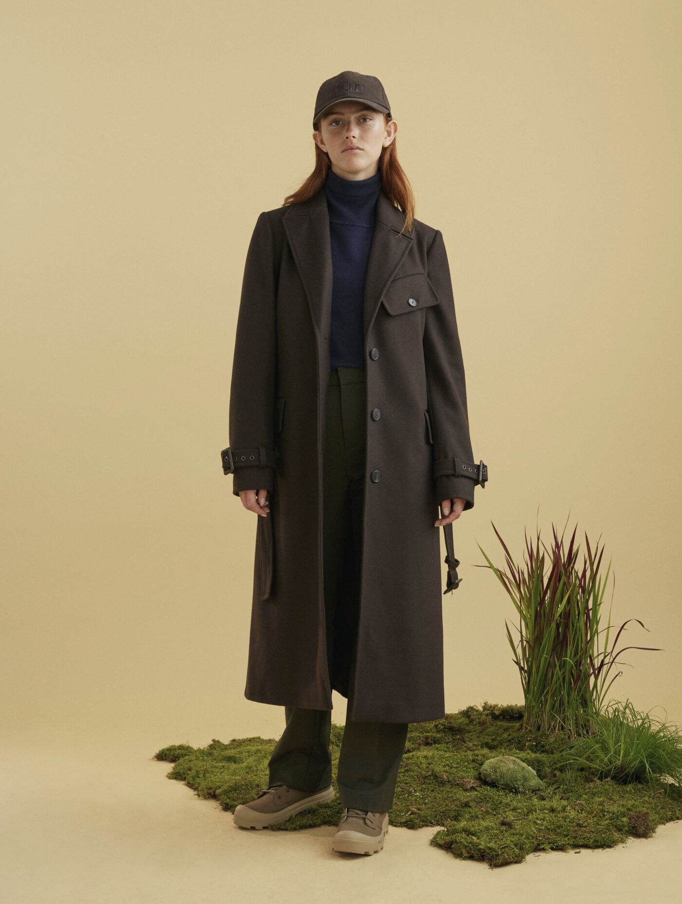 Long wool trench coat
