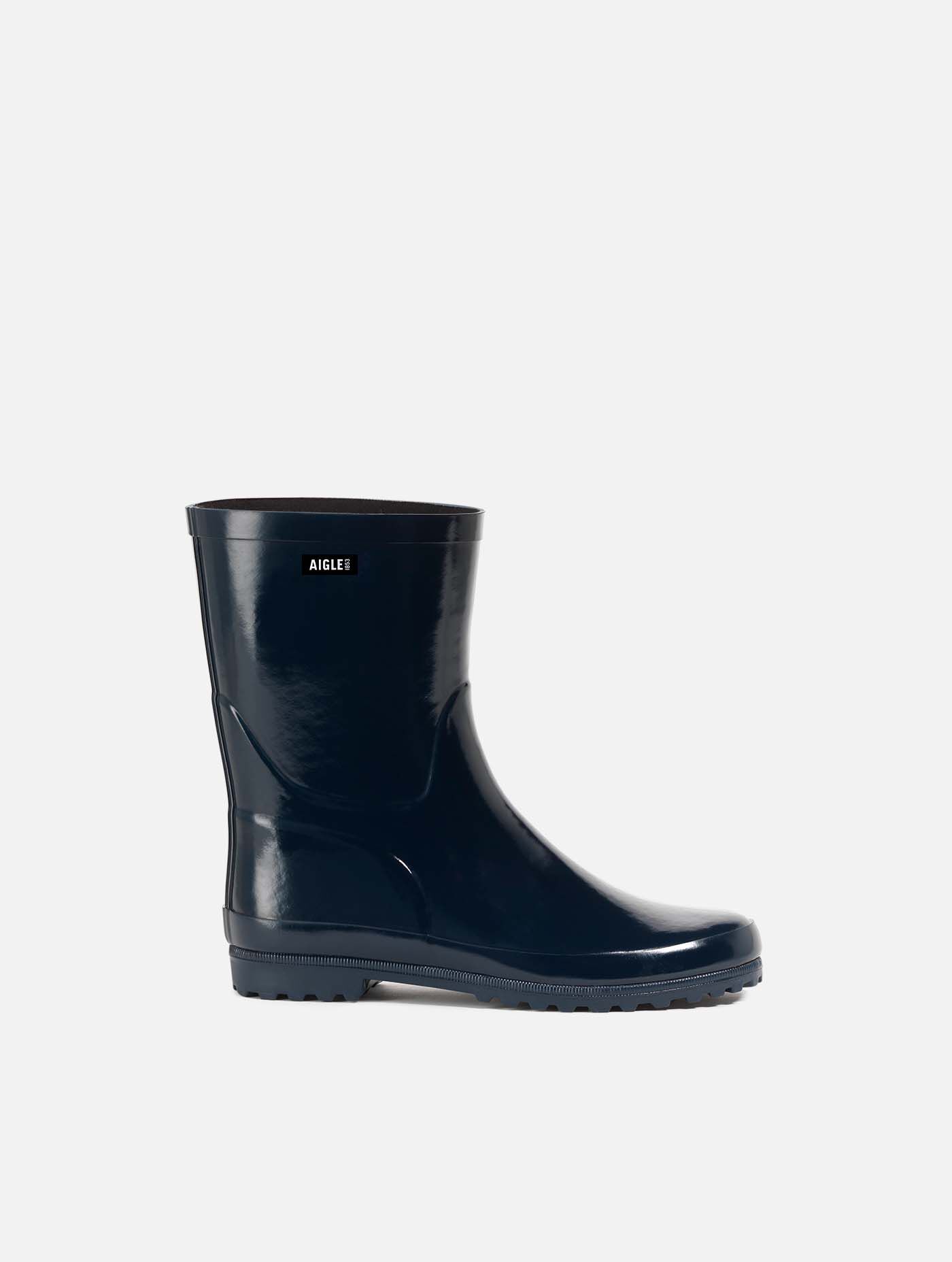 Patent ankle rain boots
