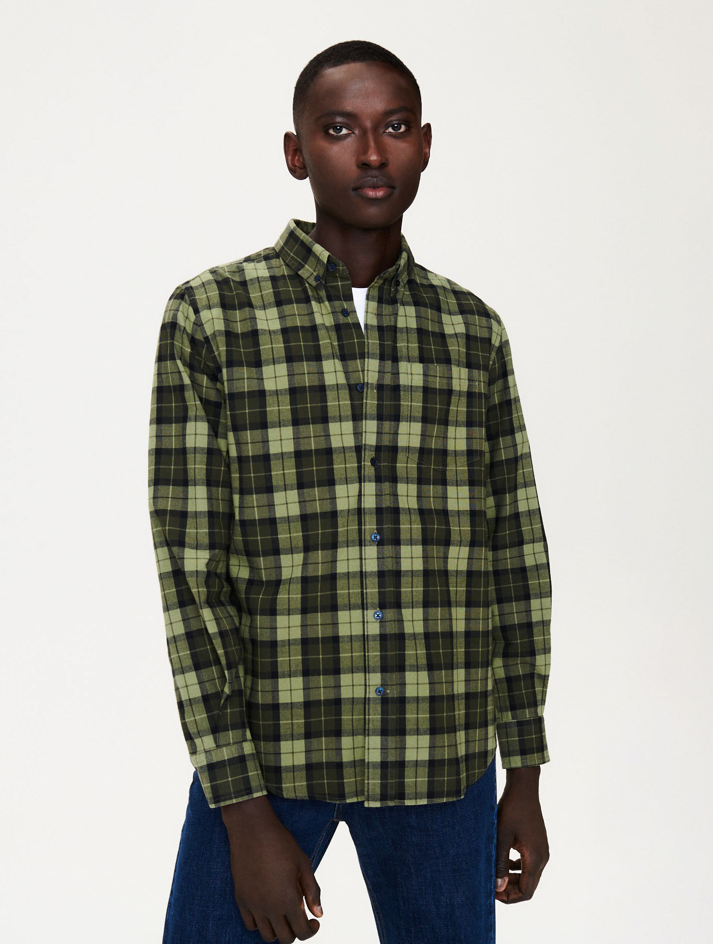 Oxford check long sleeve shirt