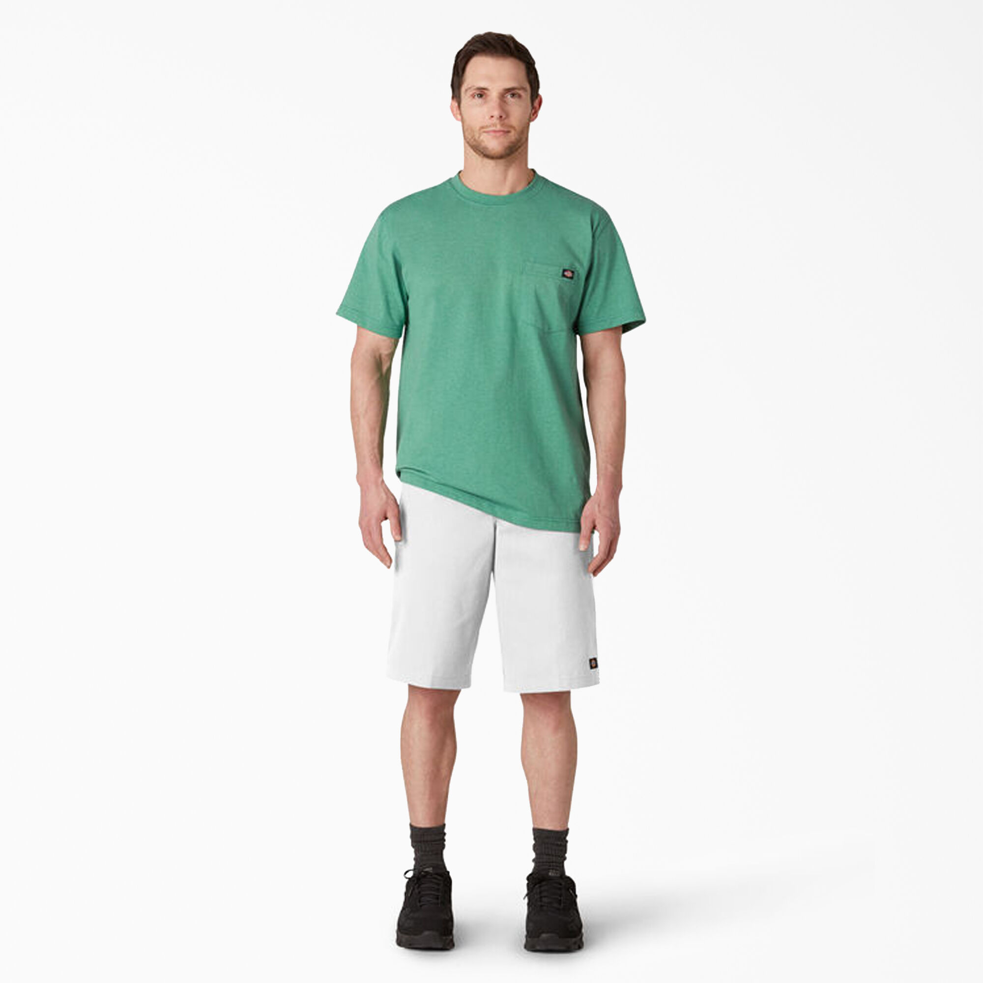 Loose Fit Flat Front Work Shorts, 13