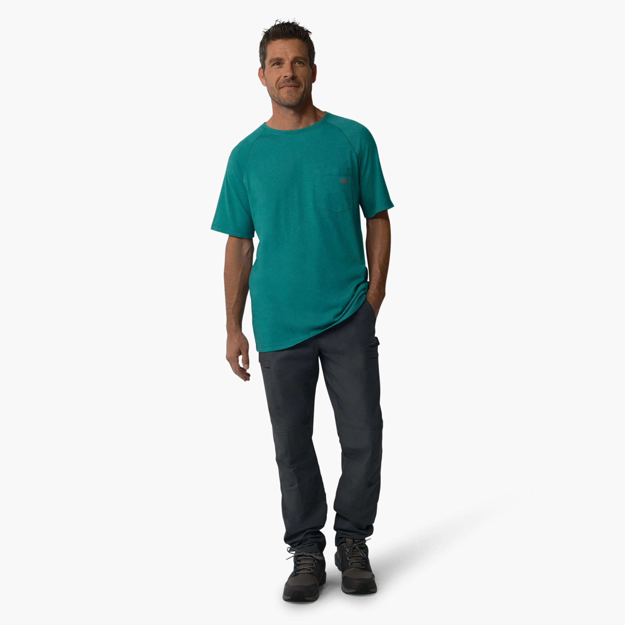 Cooling Short Sleeve Pocket T-Shirt, Deep Lake Heather