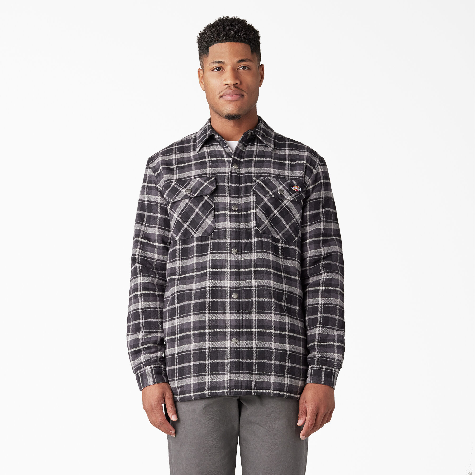Water Repellent Fleece-Lined Flannel Shirt Jacket