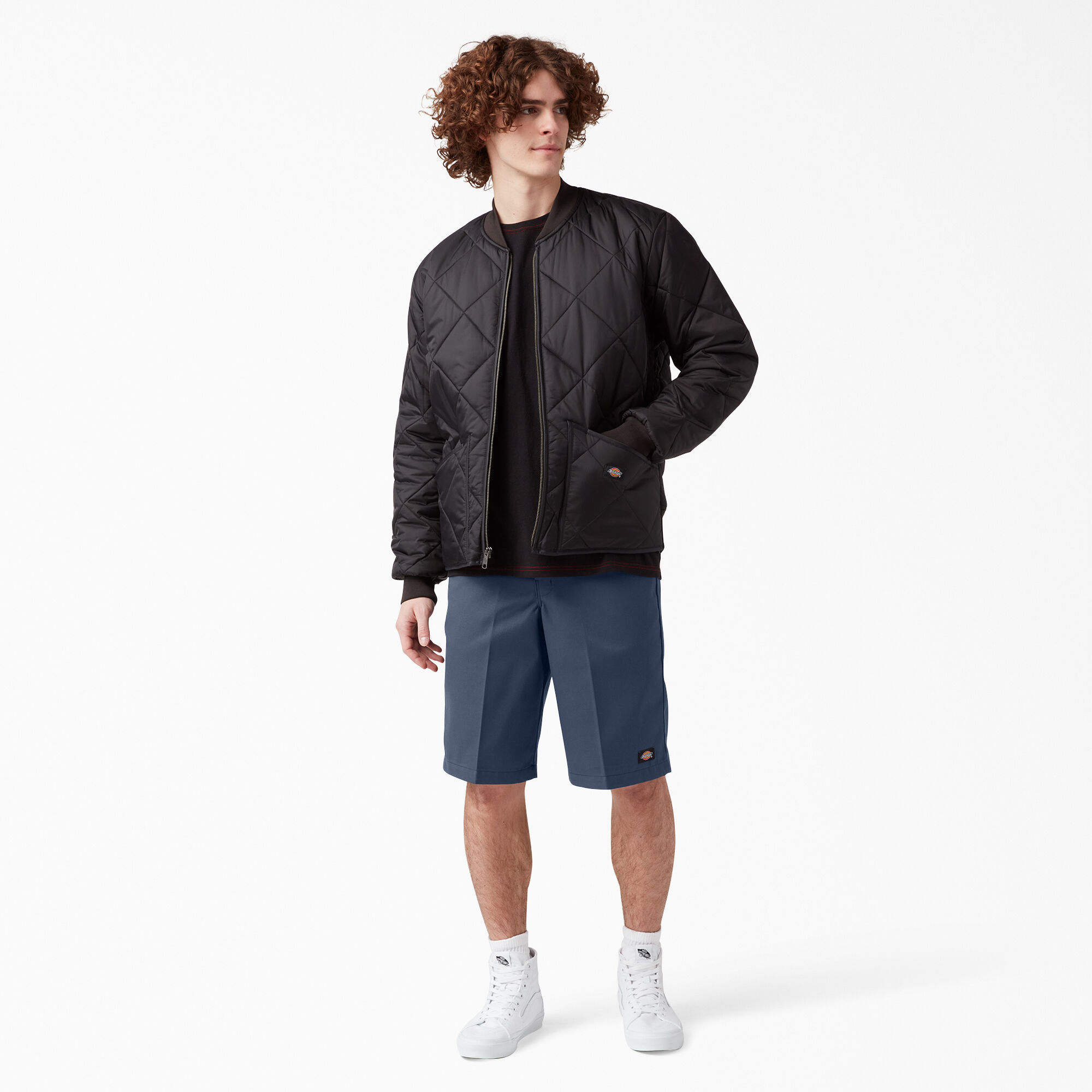 Loose Fit Flat Front Work Shorts, 13