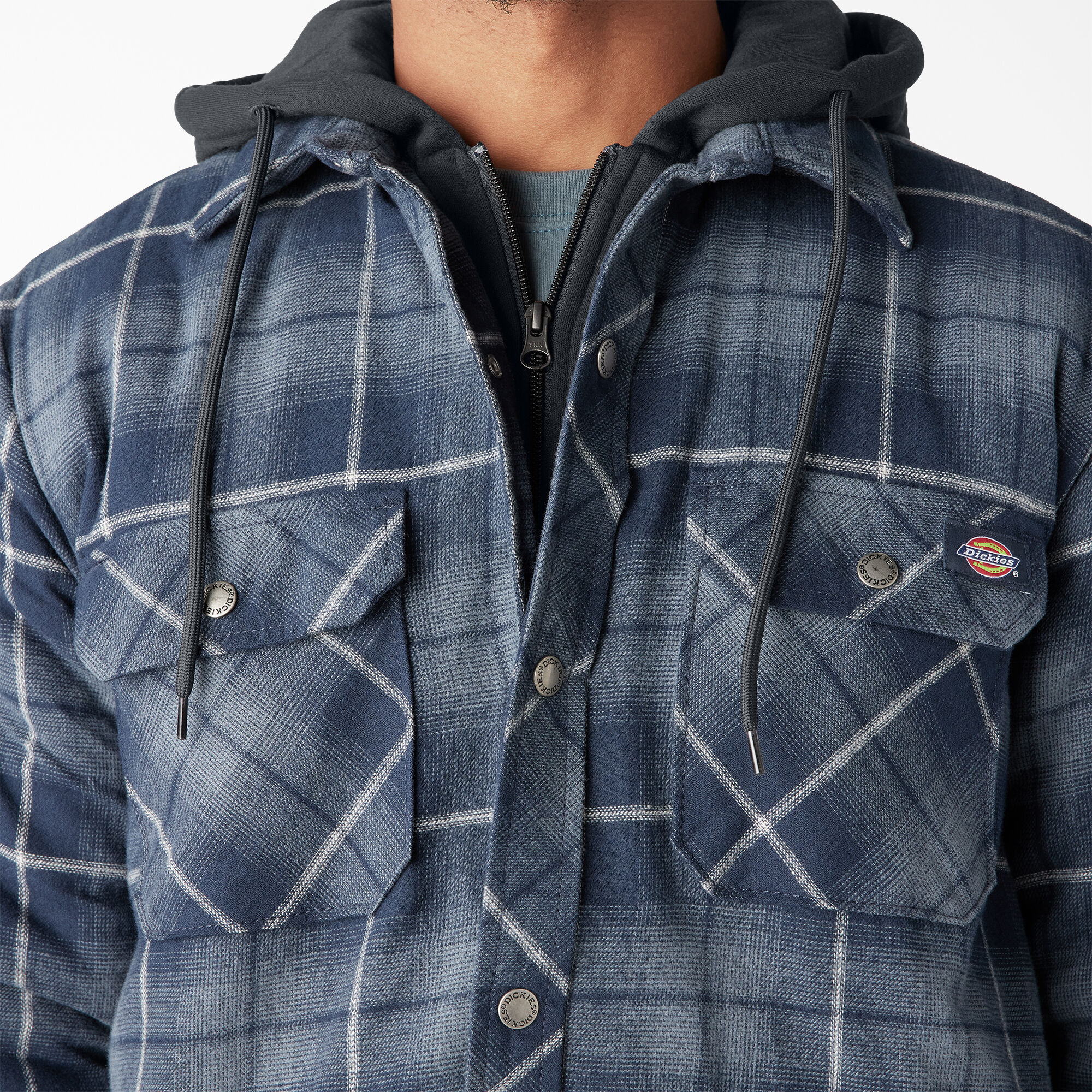 Water Repellent Flannel Hooded Shirt Jacket