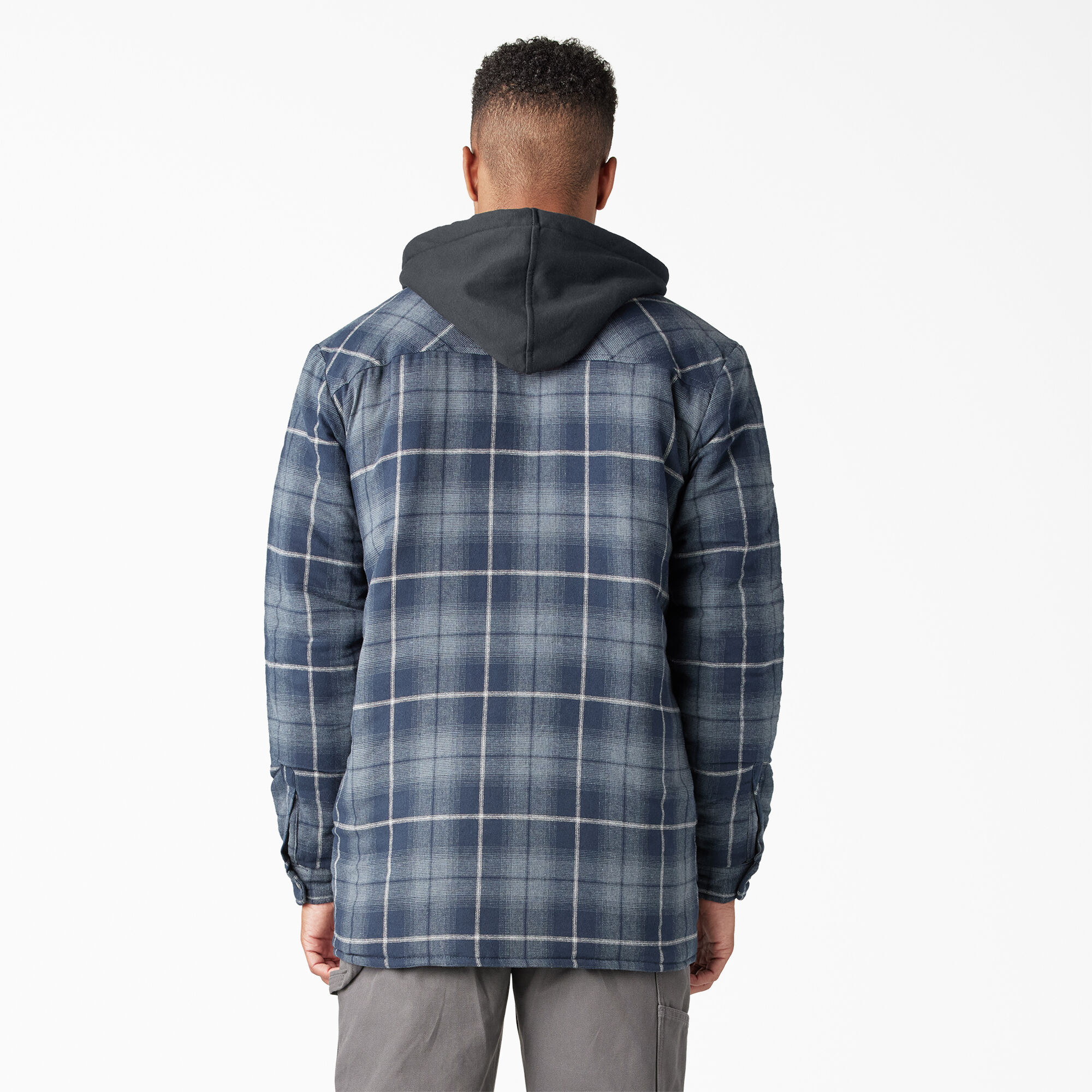 Water Repellent Flannel Hooded Shirt Jacket