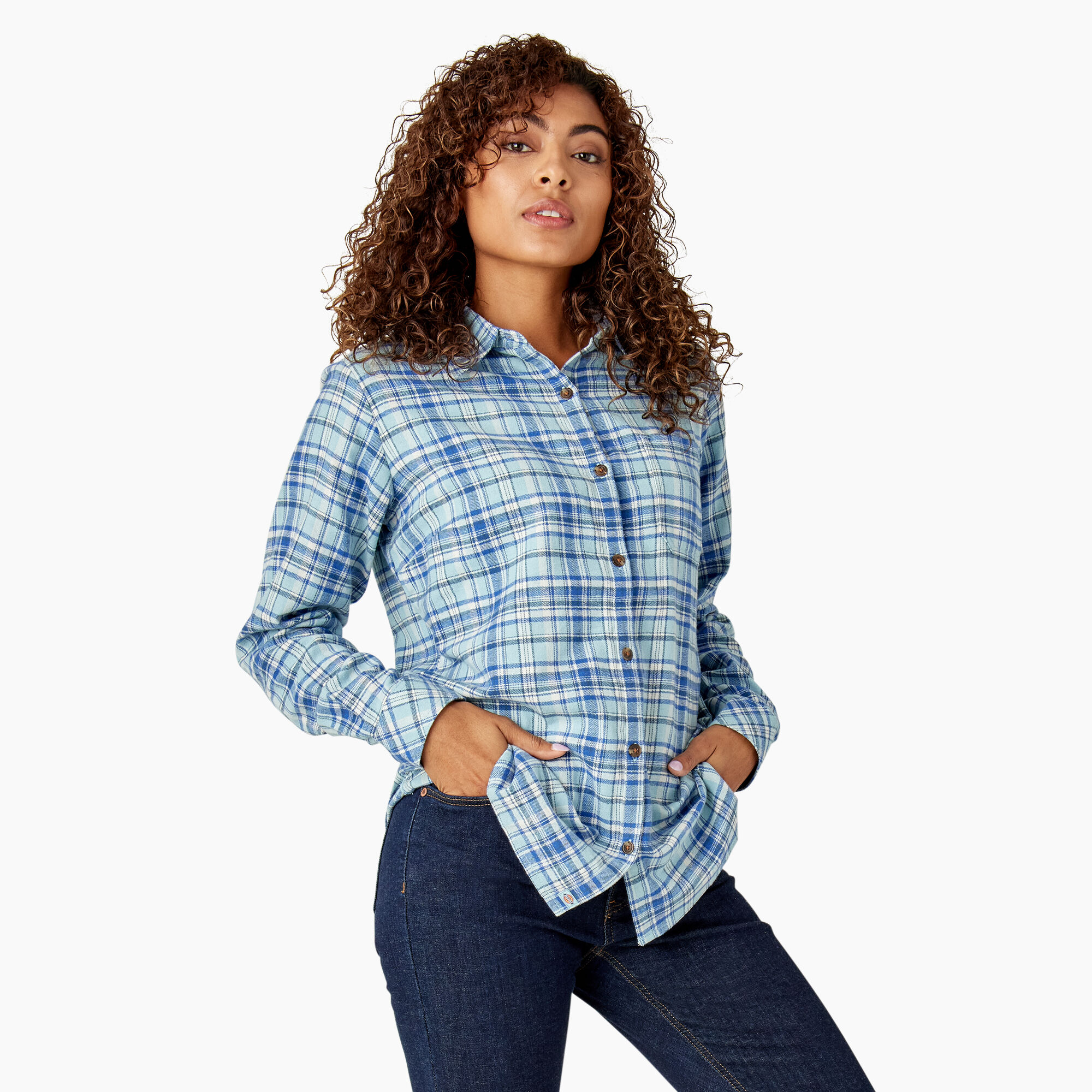 Women's Plaid Flannel Long Sleeve Shirt