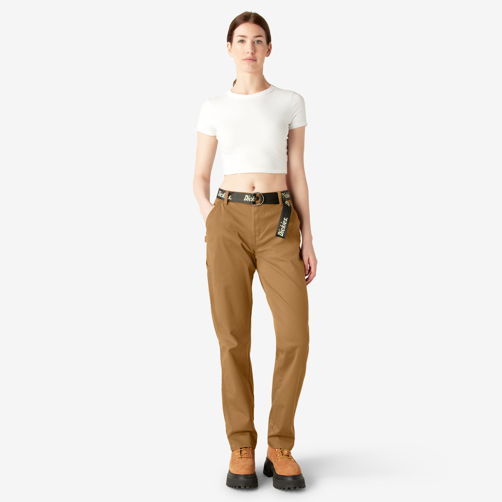 Women's Relaxed Fit Carpenter Pants, Brown Duck