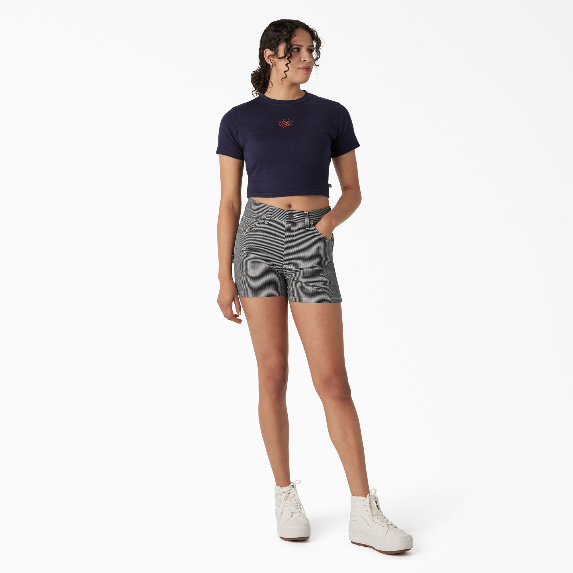 Women's Embroidered Cropped Baby T-Shirt