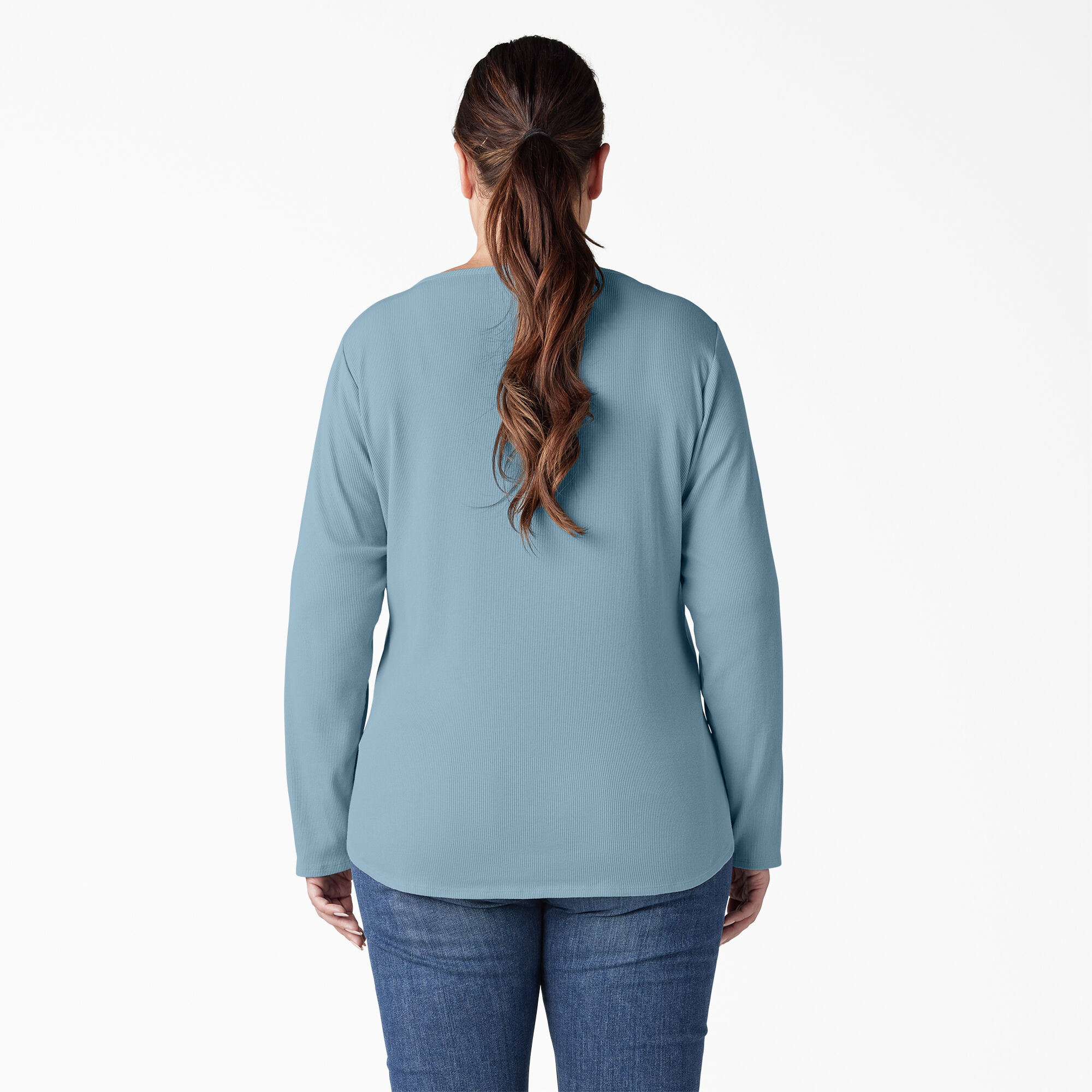 Women's Plus Henley Long Sleeve Shirt