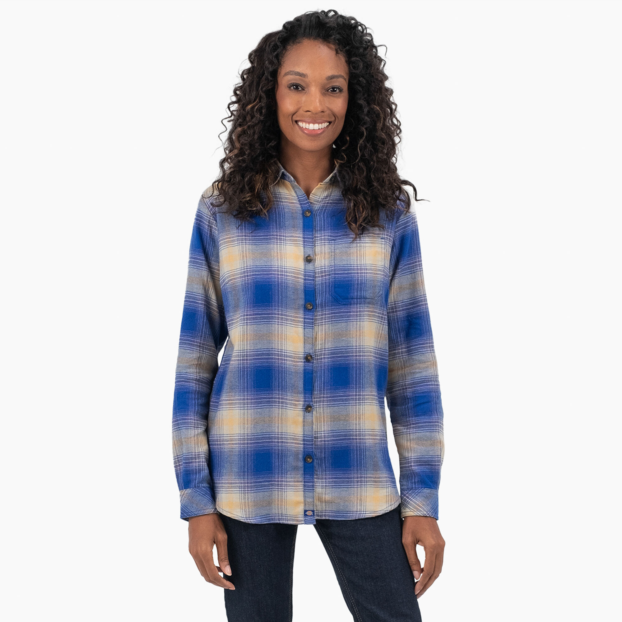 Women's Plaid Flannel Long Sleeve Shirt
