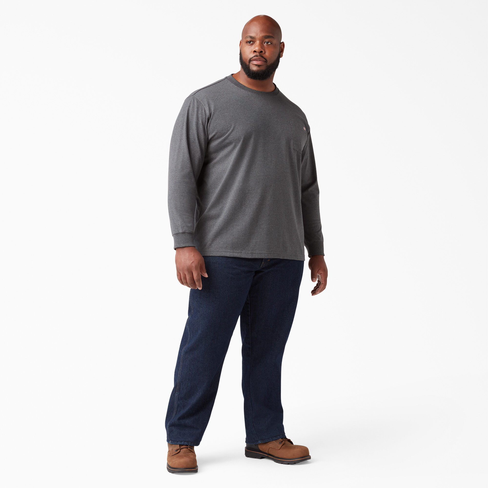 Heavyweight Heathered Long Sleeve Pocket T-Shirt