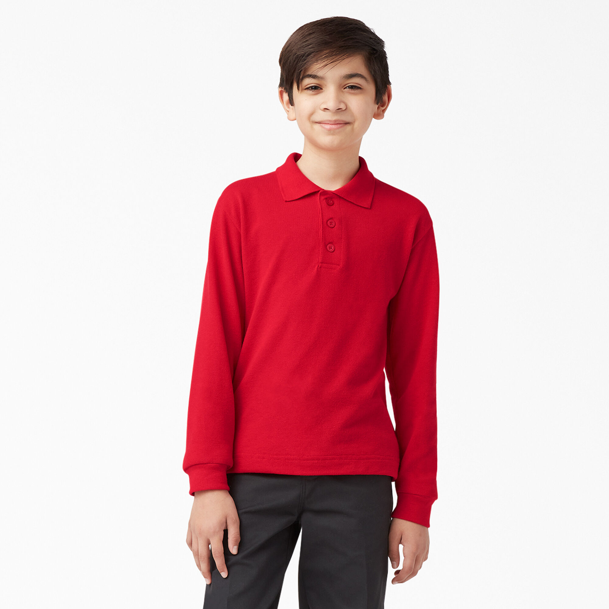 Kids' Piqué Long Sleeve Polo, 4-20