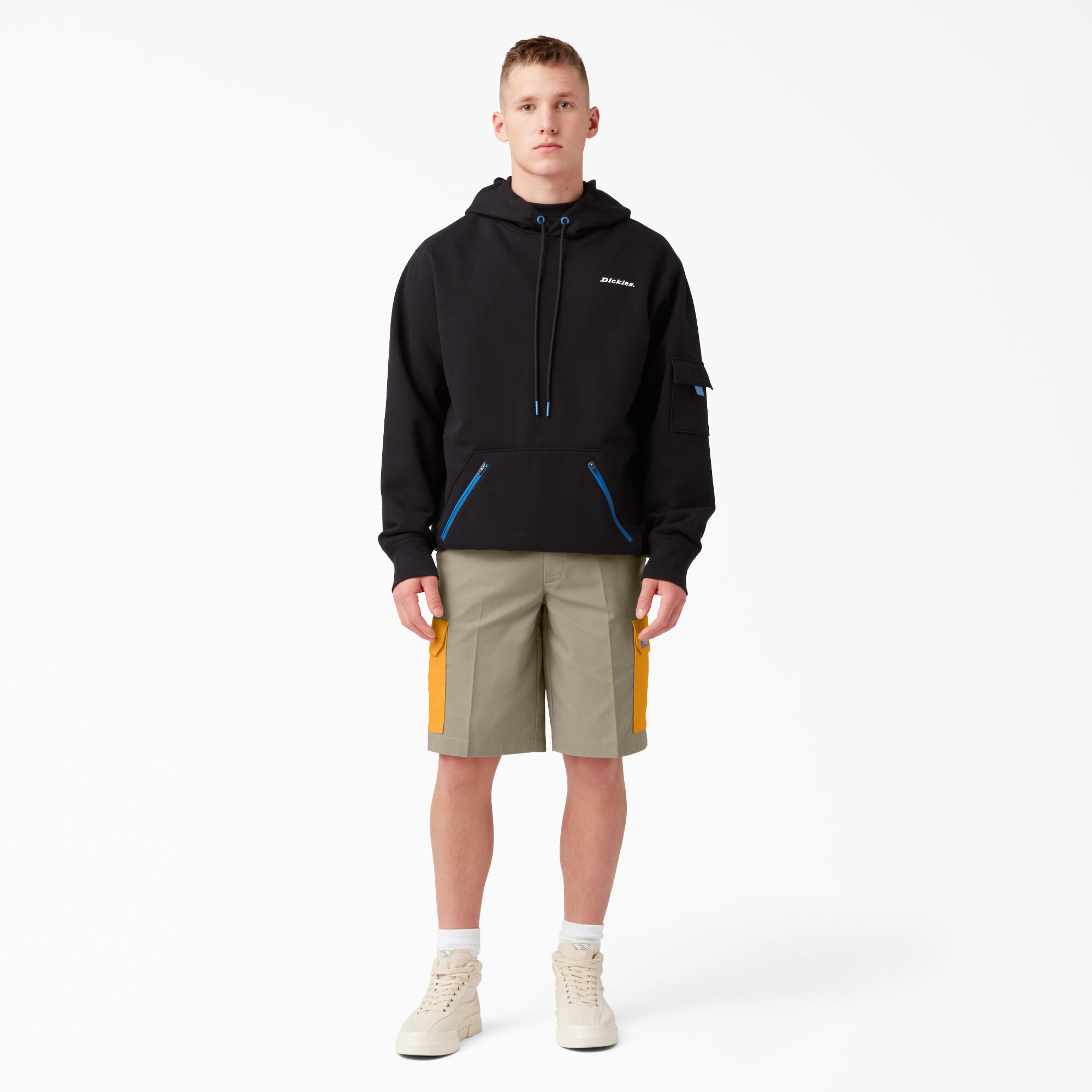 Mixed Media Relaxed Fit Cargo Shorts, 11