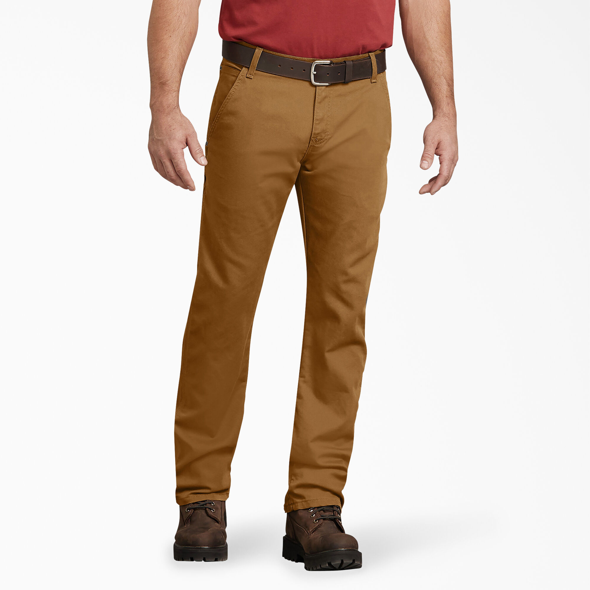 FLEX Regular Fit Duck Carpenter Pants, Stonewashed Brown Duck
