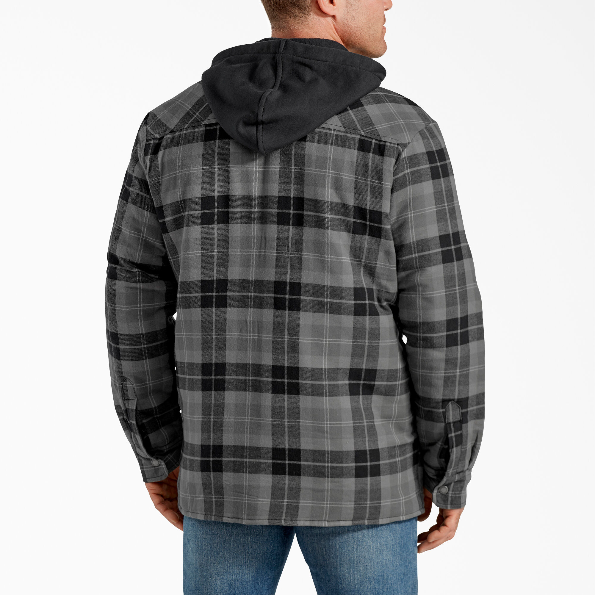 Flannel Hooded Shirt Jacket