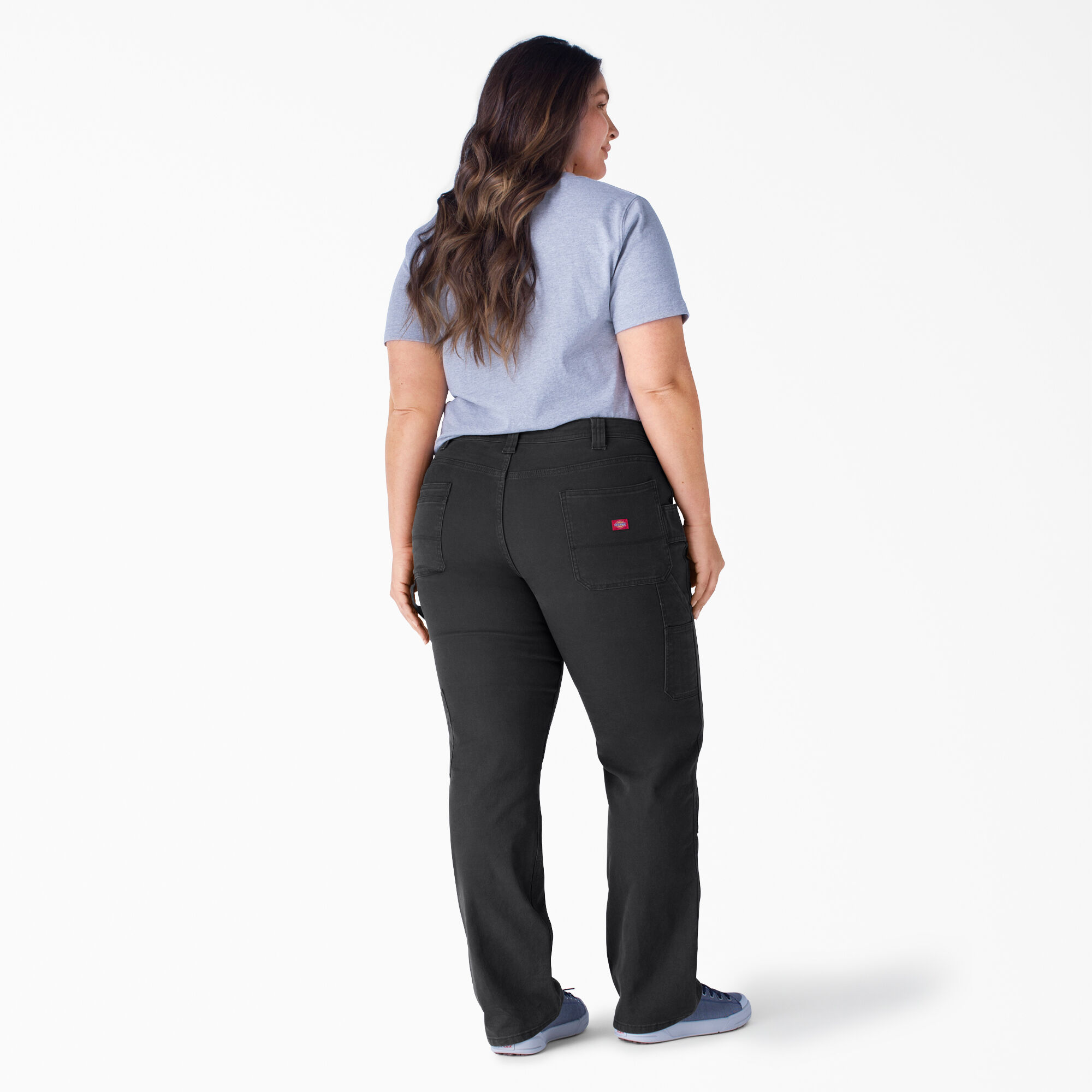 Women's Plus FLEX Relaxed Fit Duck Carpenter Pants, Rinsed Black