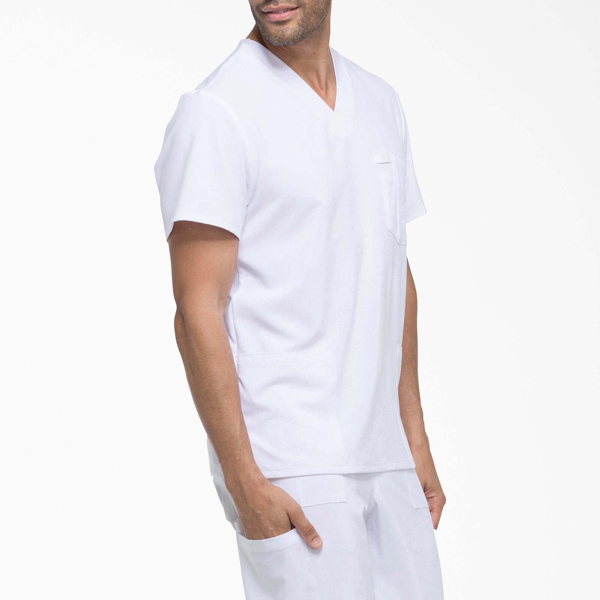 Men's EDS Essentials V-Neck Scrub Top with Patch Pockets