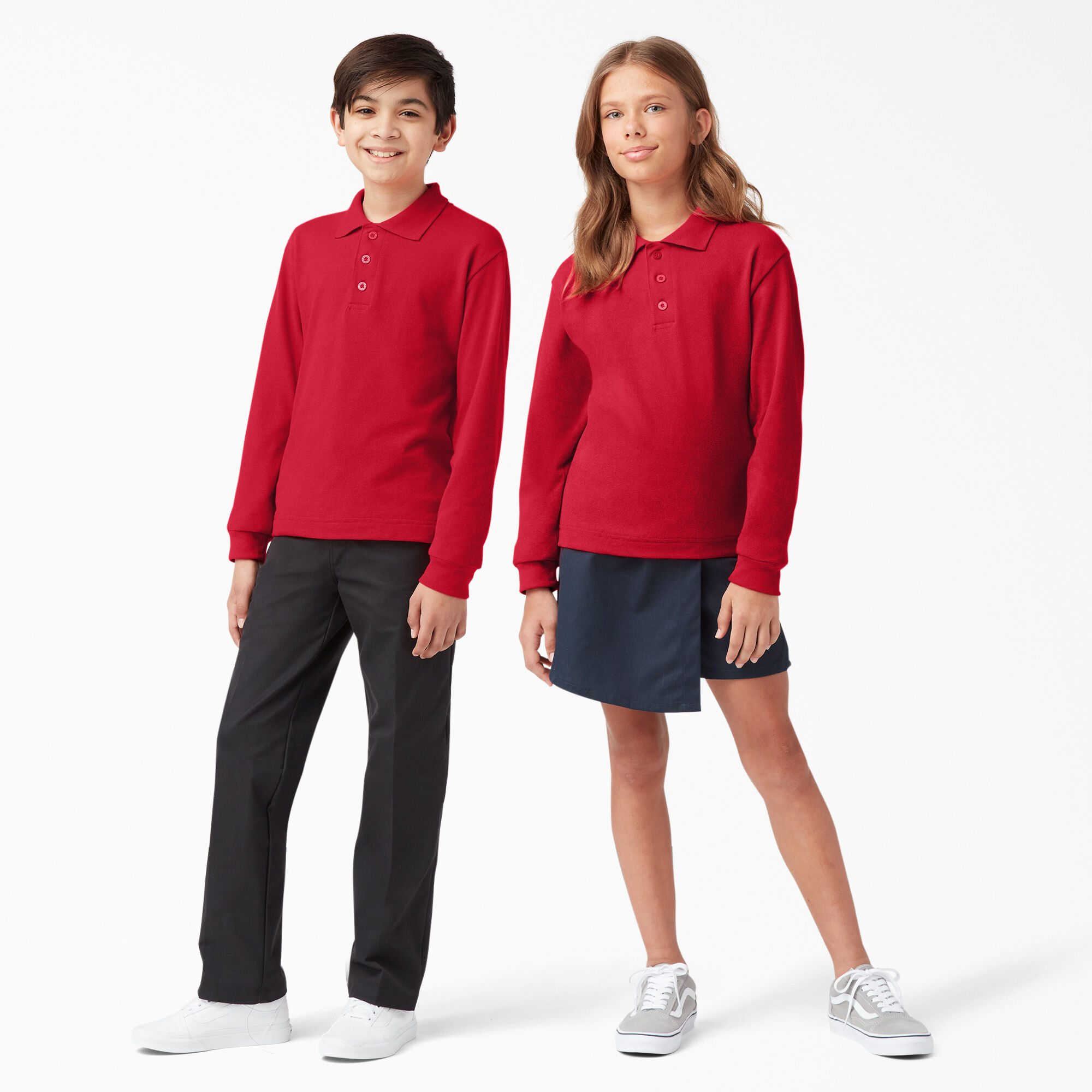 Kids' Piqué Long Sleeve Polo, 4-20