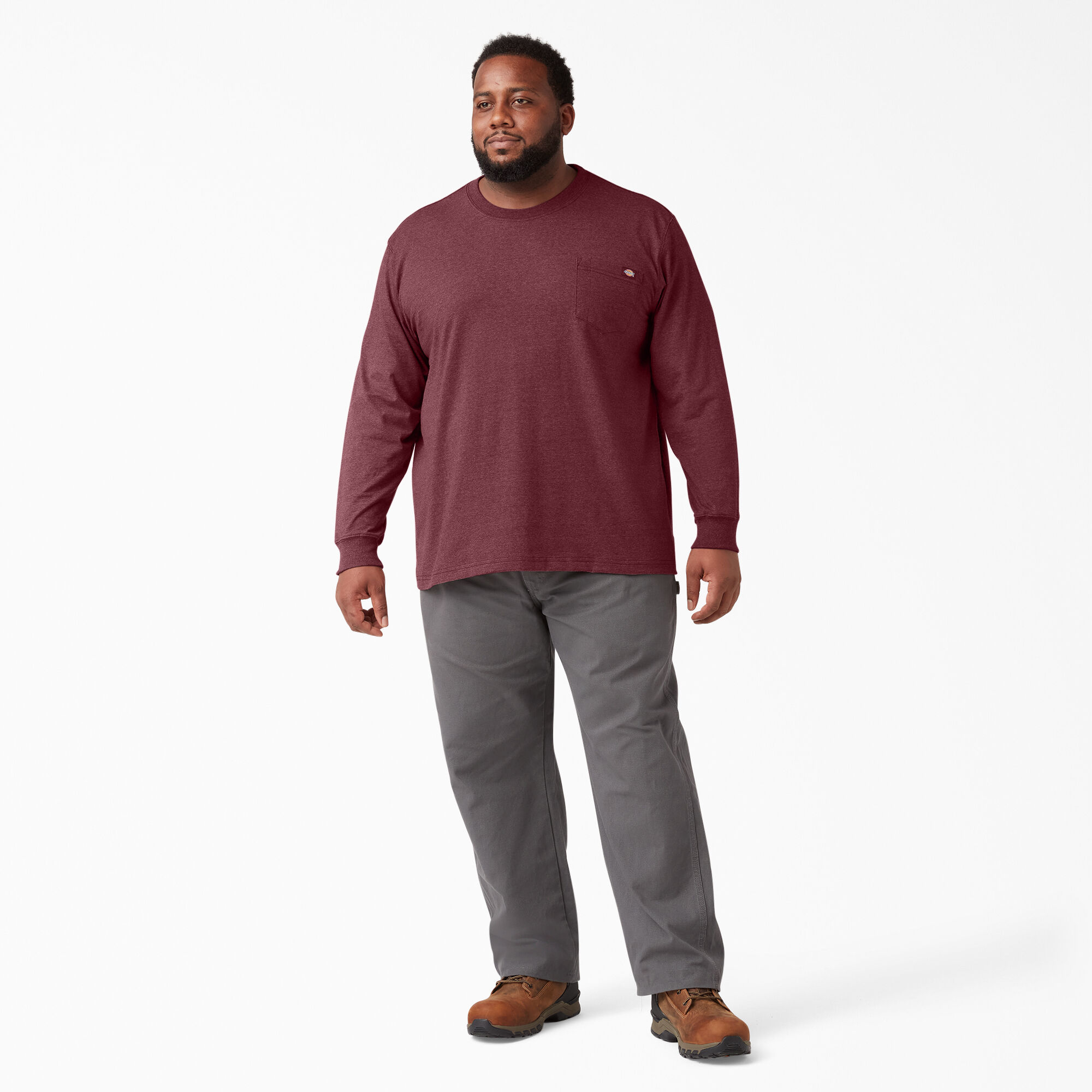 Heavyweight Heathered Long Sleeve Pocket T-Shirt
