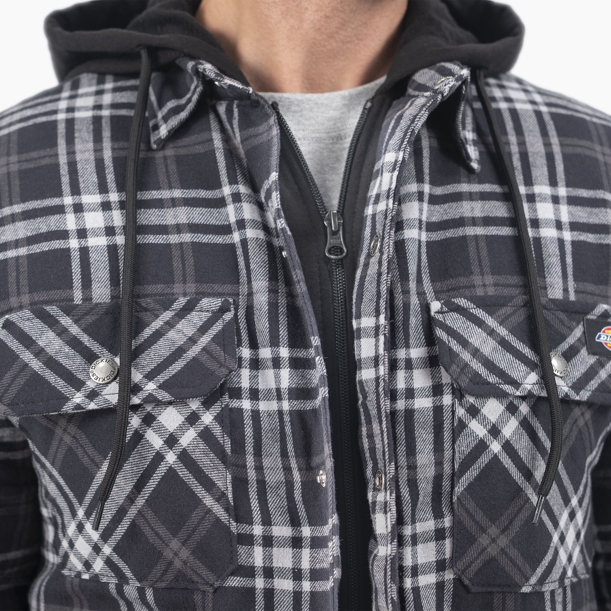 Flannel Hooded Shirt Jacket