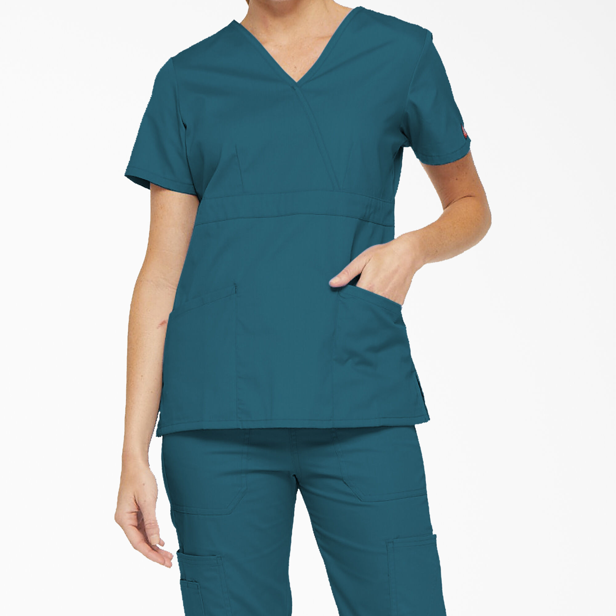 Women's EDS Signature Mock Wrap Scrub Top