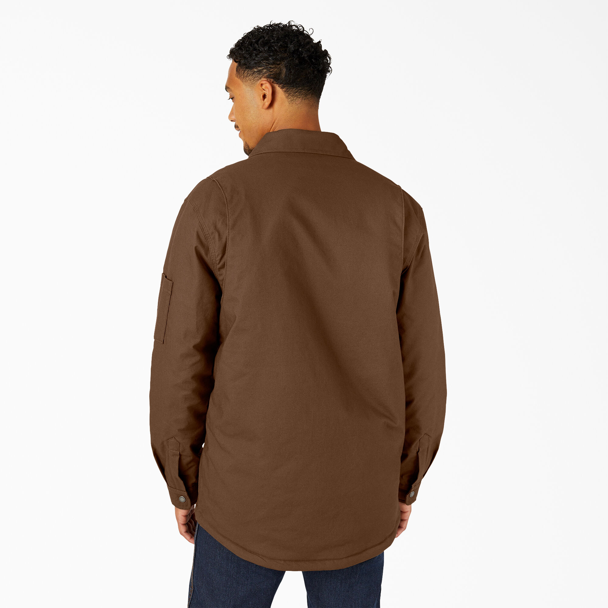 Water Repellent Fleece-Lined Duck Shirt Jacket