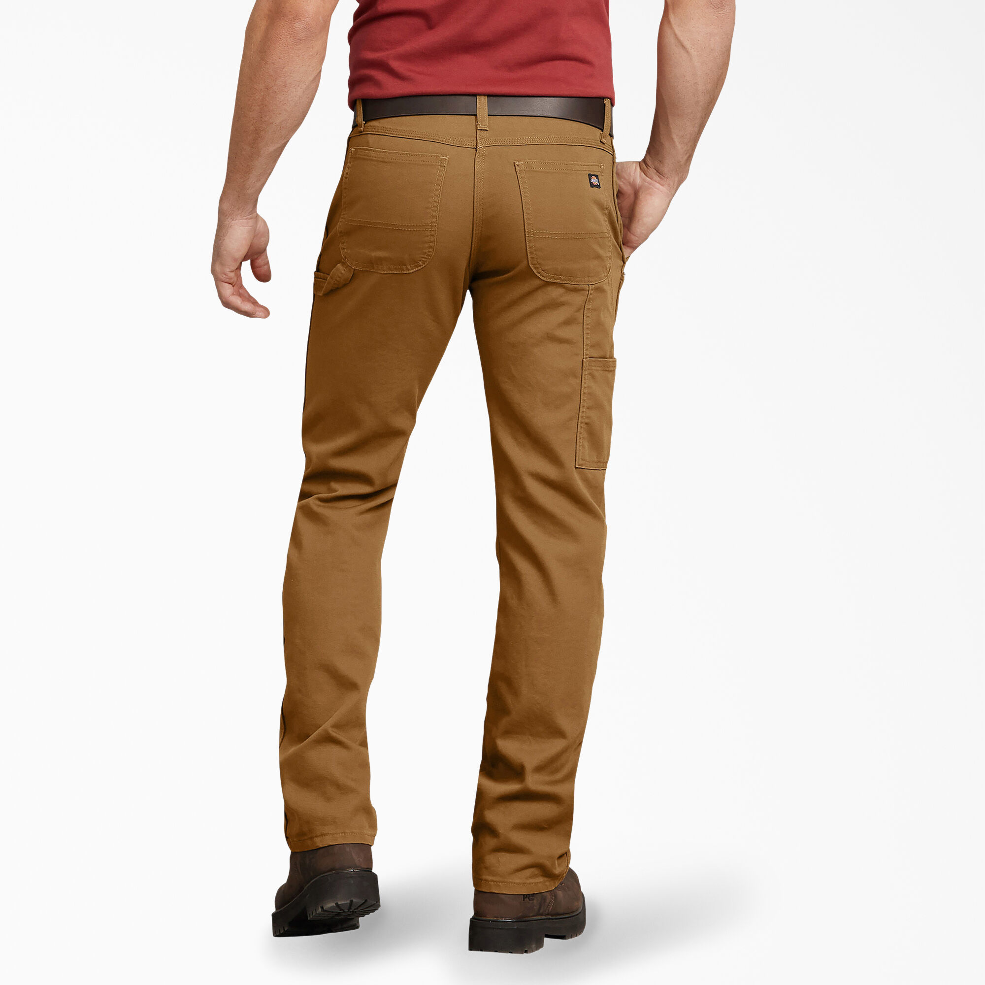 FLEX Regular Fit Duck Carpenter Pants, Stonewashed Brown Duck