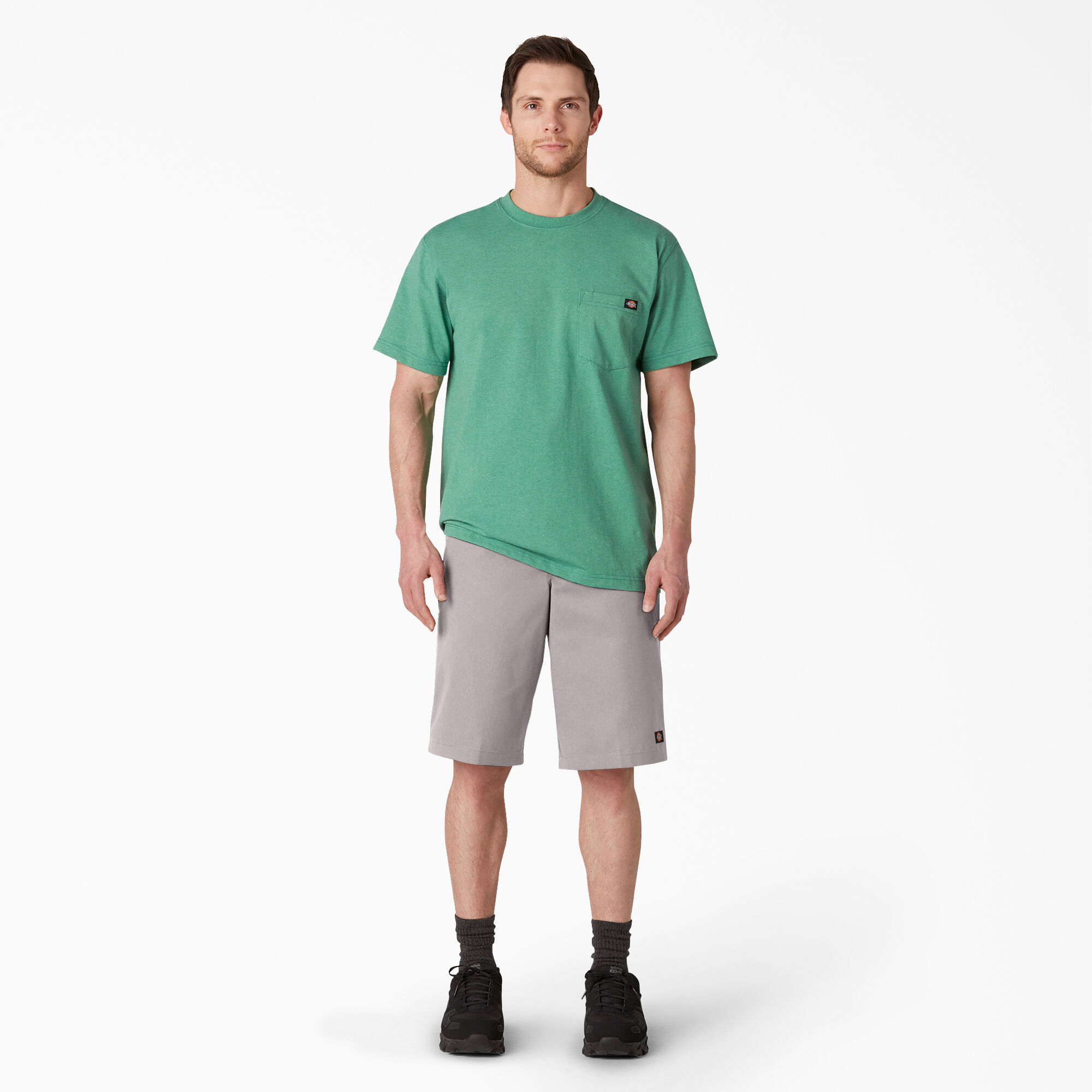 Loose Fit Flat Front Work Shorts, 13