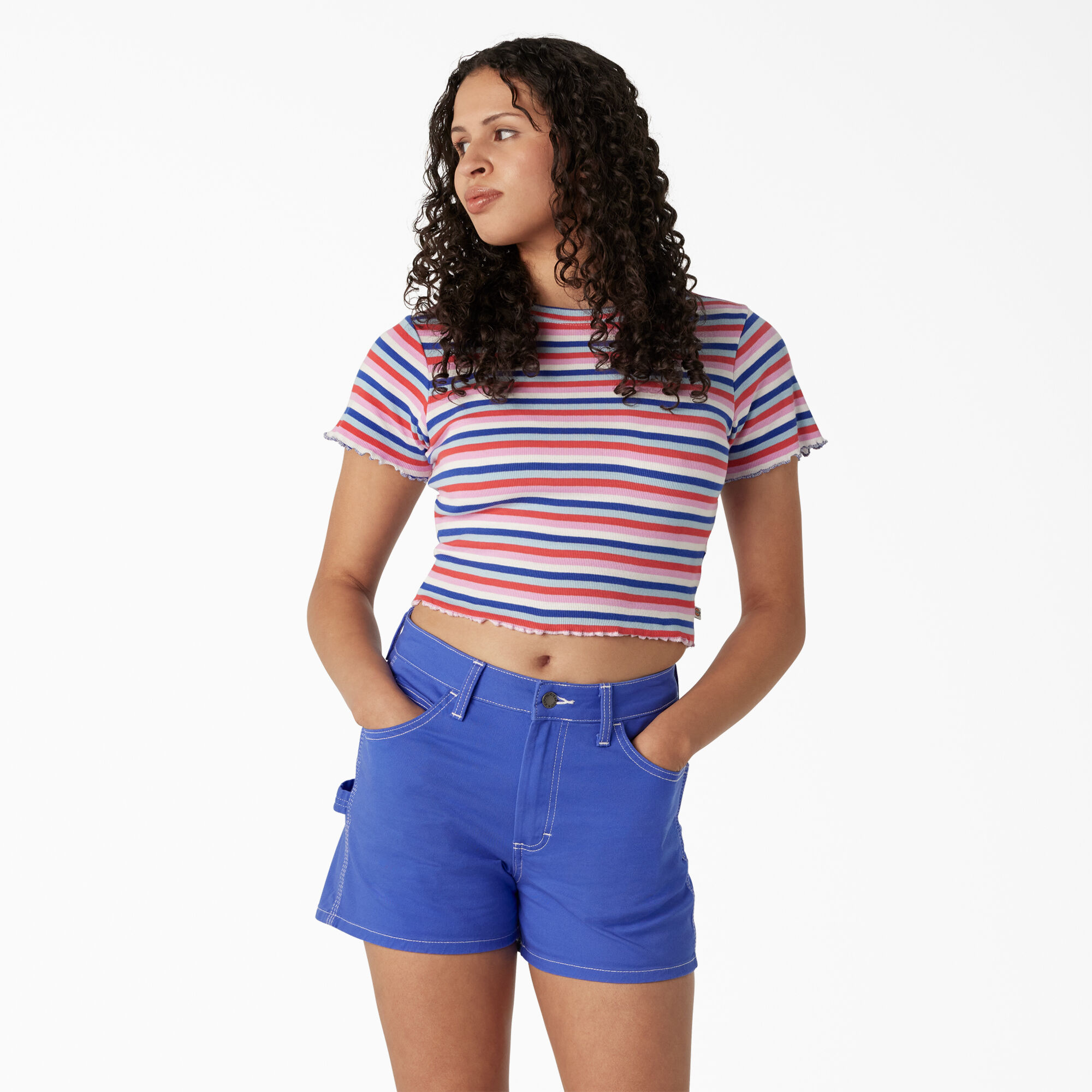 Women's Striped Cropped Baby T-Shirt