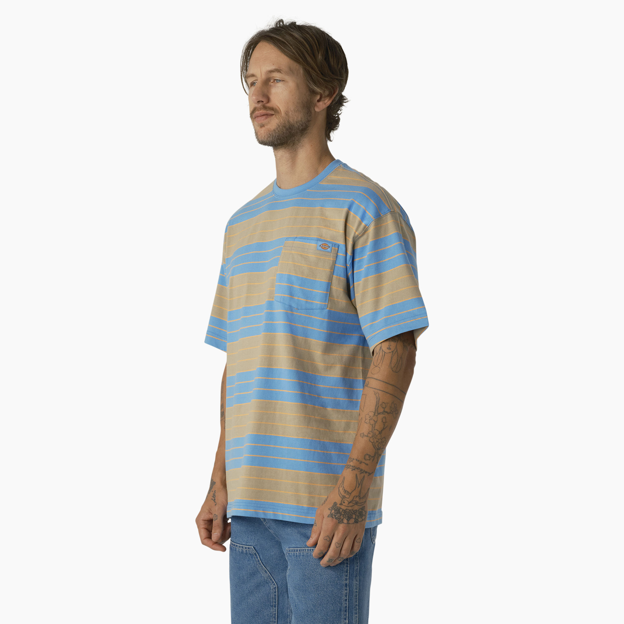Relaxed Fit Striped Pocket T-Shirt