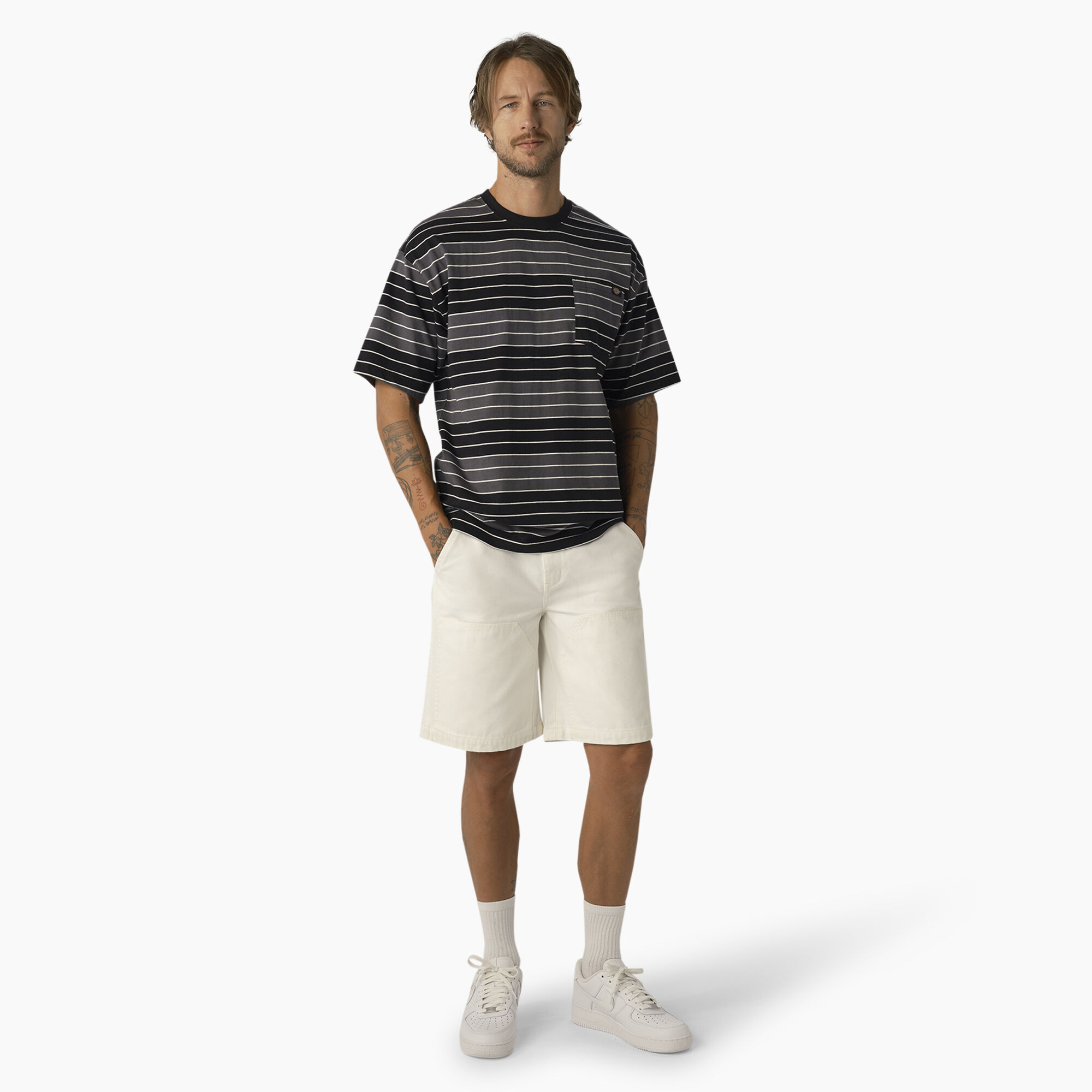 Relaxed Fit Striped Pocket T-Shirt