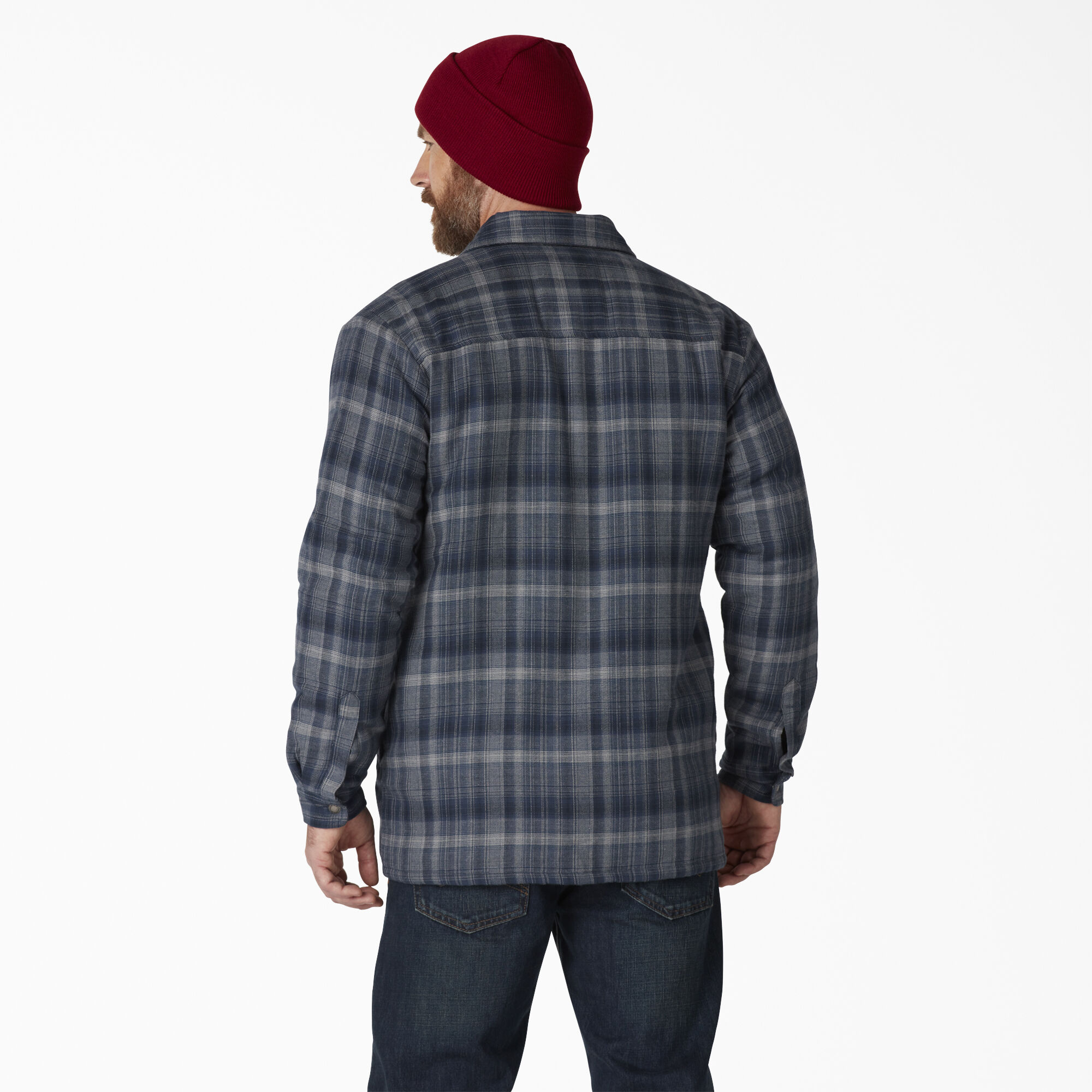Water Repellent Fleece-Lined Flannel Shirt Jacket