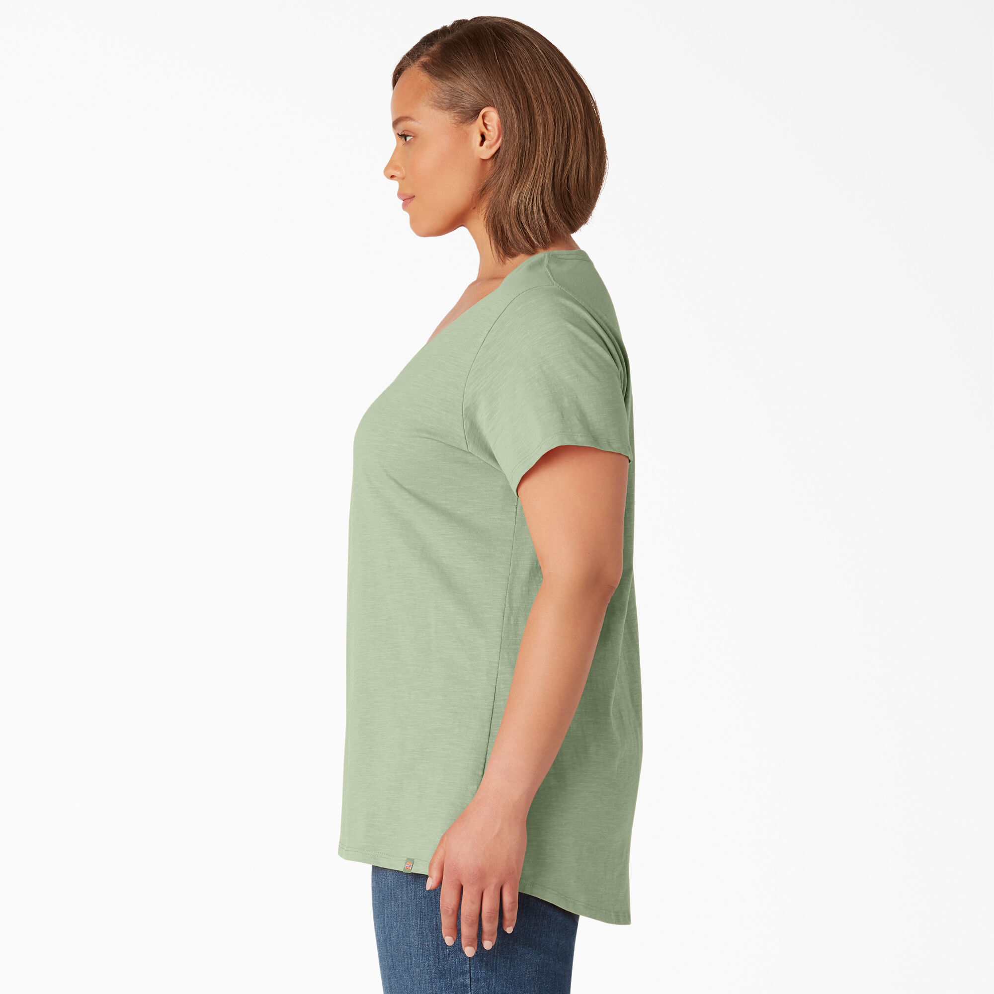 Women's Plus Short Sleeve V-Neck T-Shirt