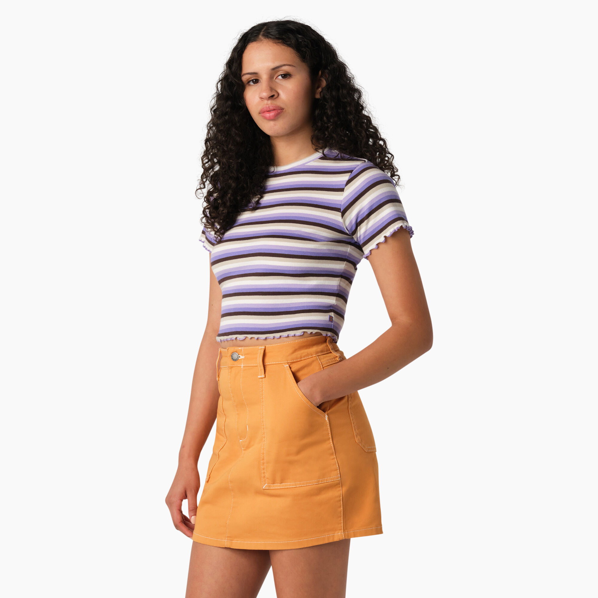 Women's Striped Cropped Baby T-Shirt