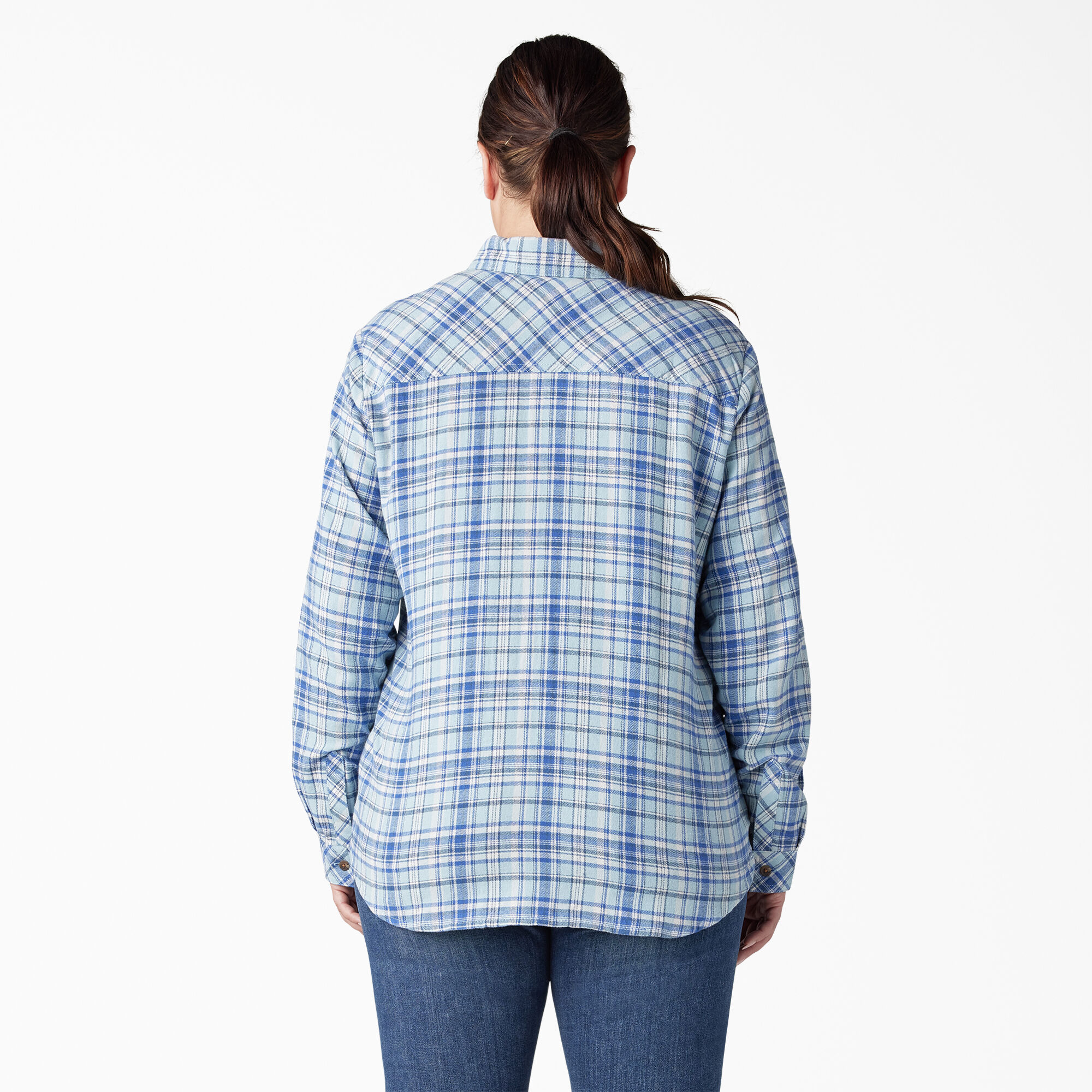 Women's Plus Long Sleeve Plaid Flannel Shirt