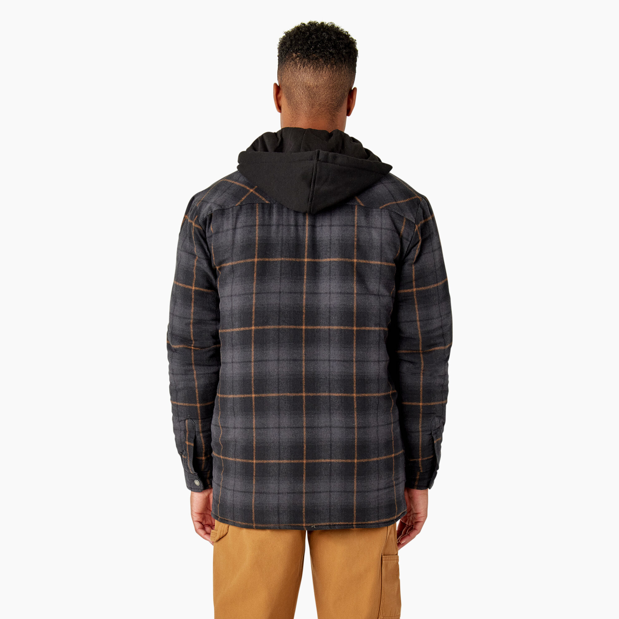 Water Repellent Flannel Hooded Shirt Jacket