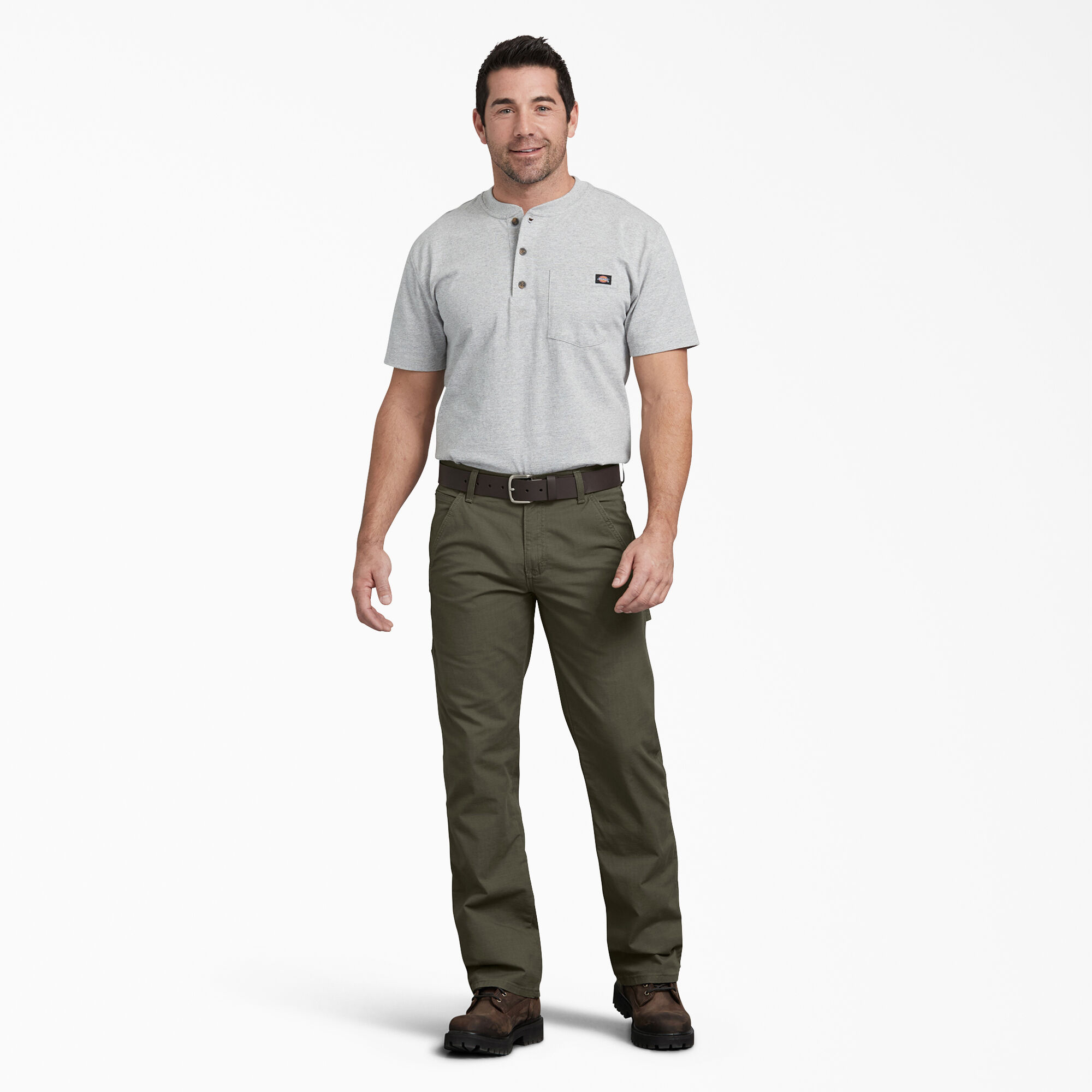 FLEX Regular Fit Ripstop Carpenter Pants, Rinsed Moss Green