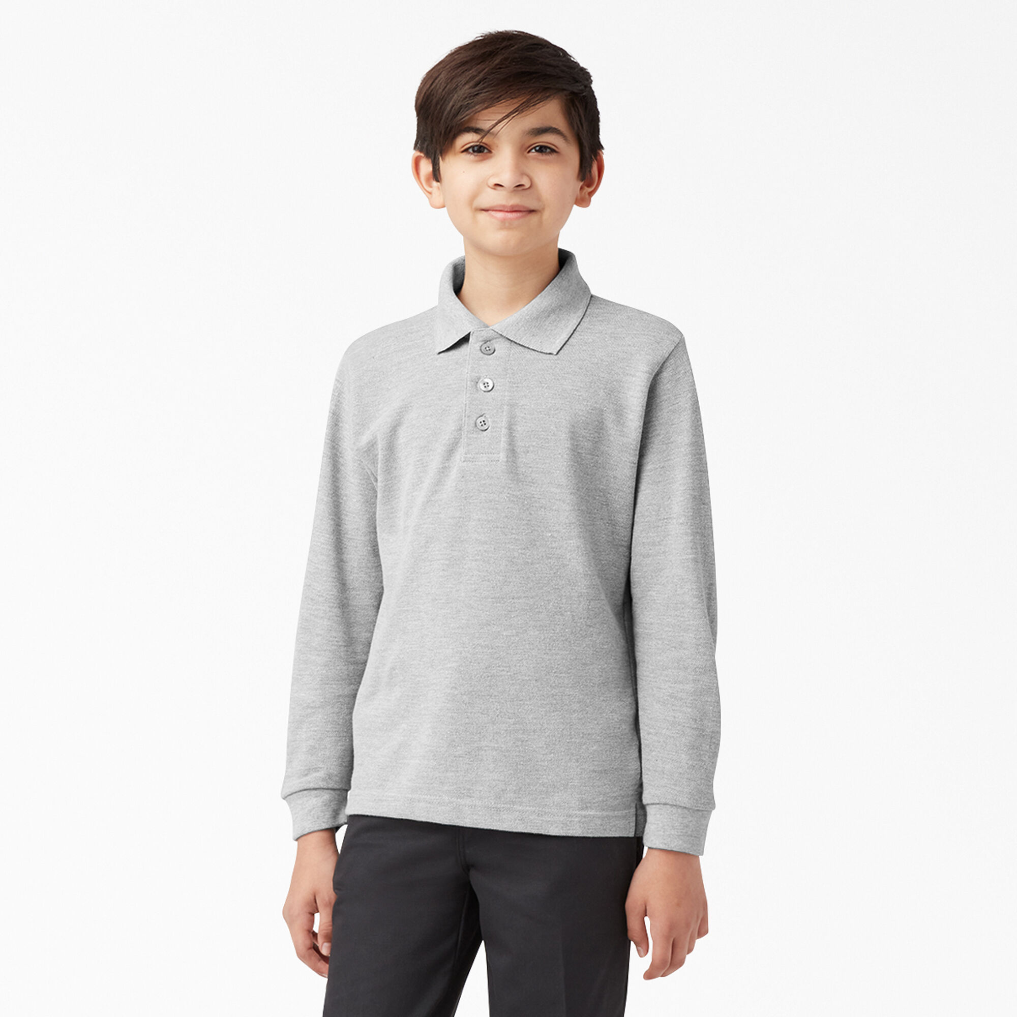 Kids' Piqué Long Sleeve Polo, 4-20