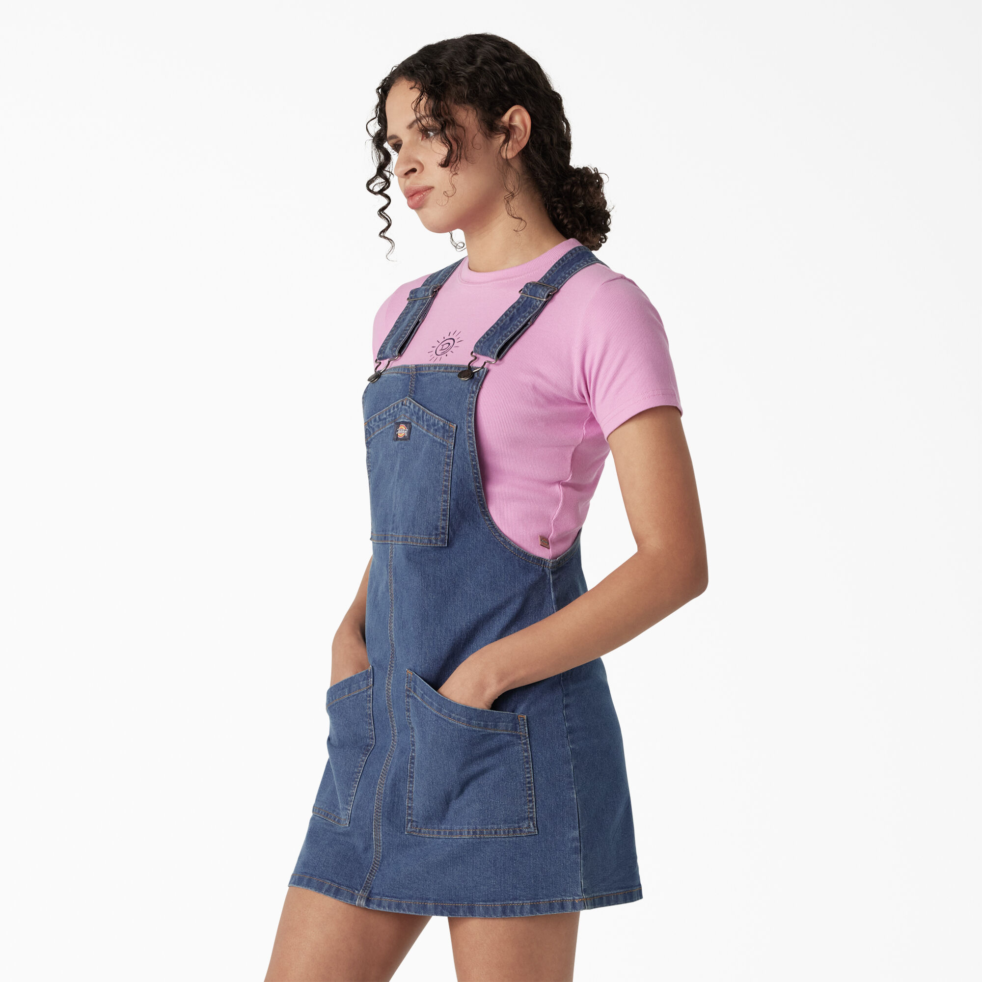 Women's Regular Fit Denim Bib Overall Dress